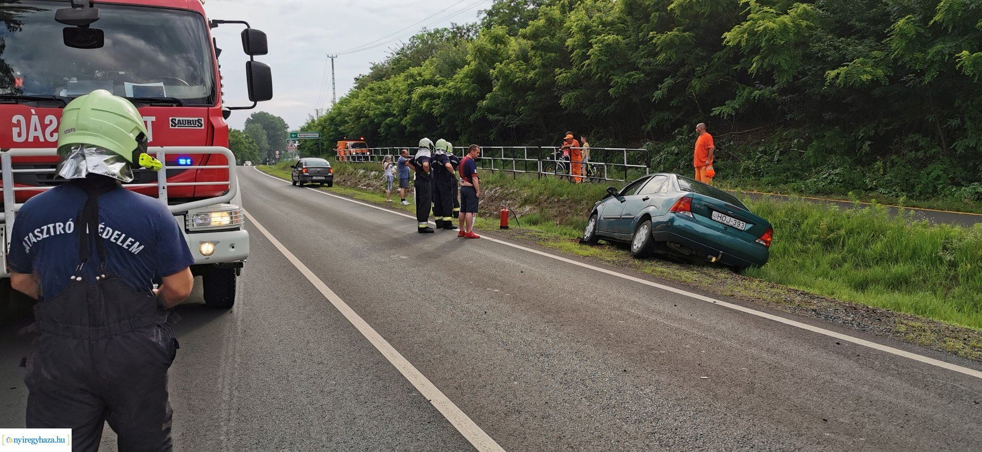 Baleset Kőlapos és Nyírpazony között