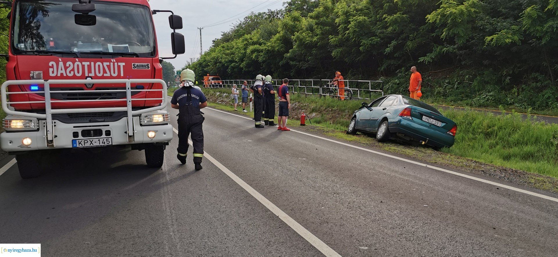 Baleset Kőlapos és Nyírpazony között