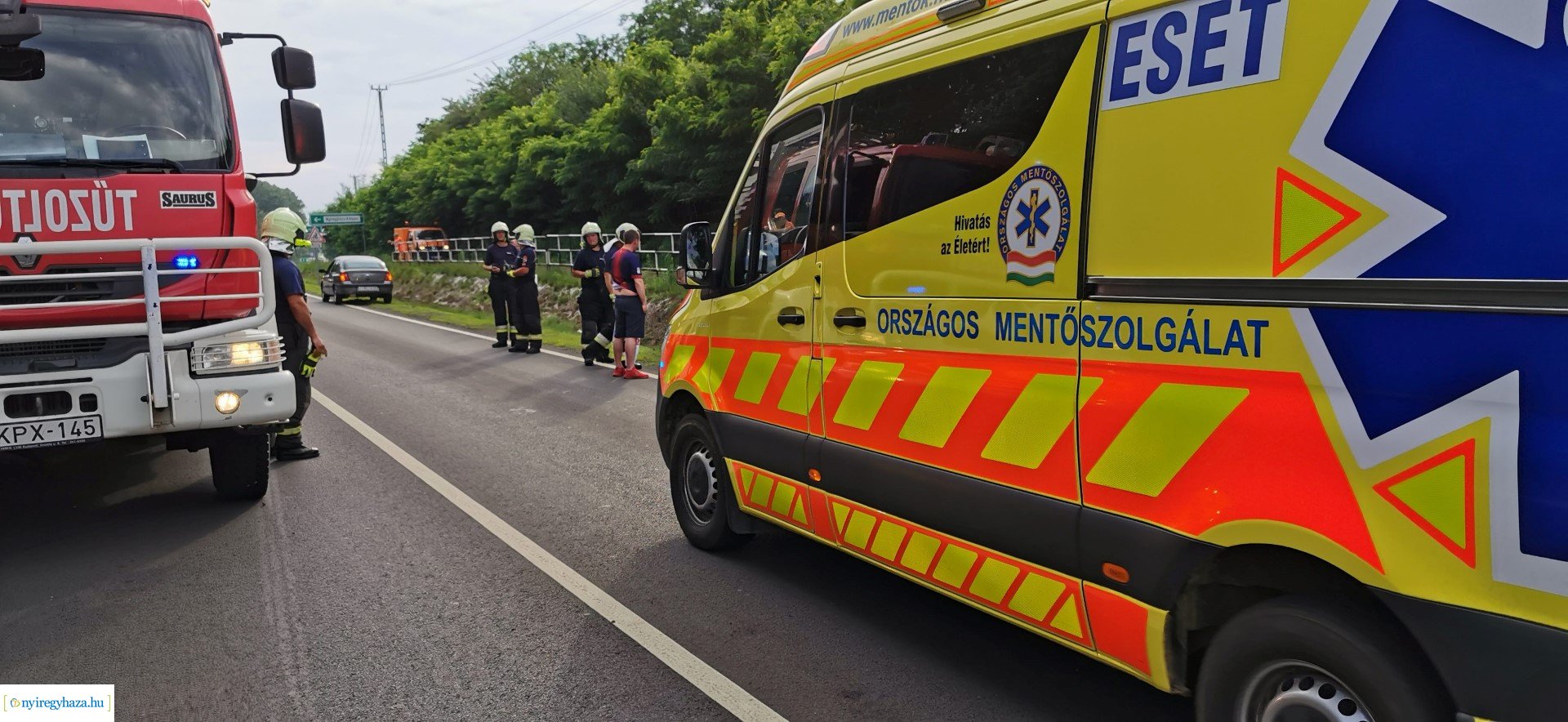 Baleset Kőlapos és Nyírpazony között