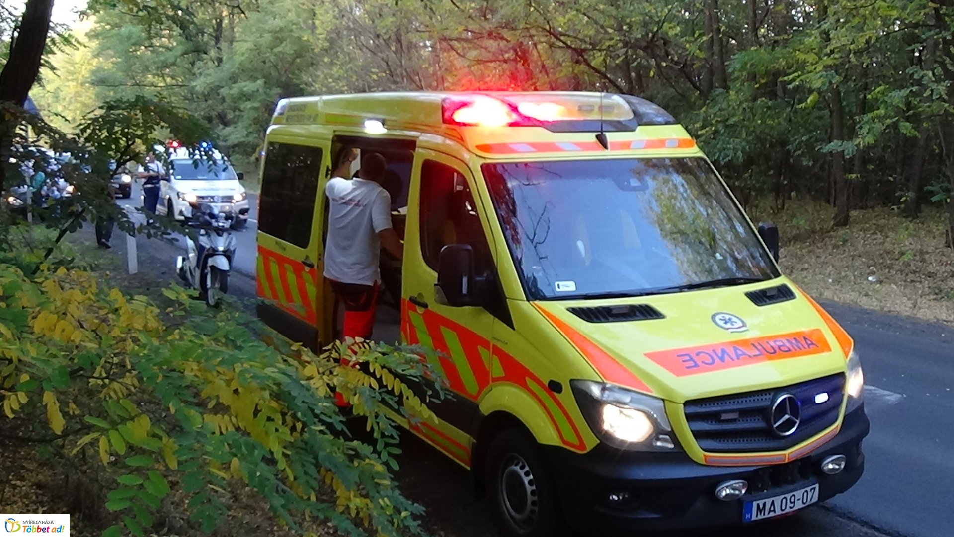 Baleset történt hétfő délután Nagykálló és Nyíregyháza között