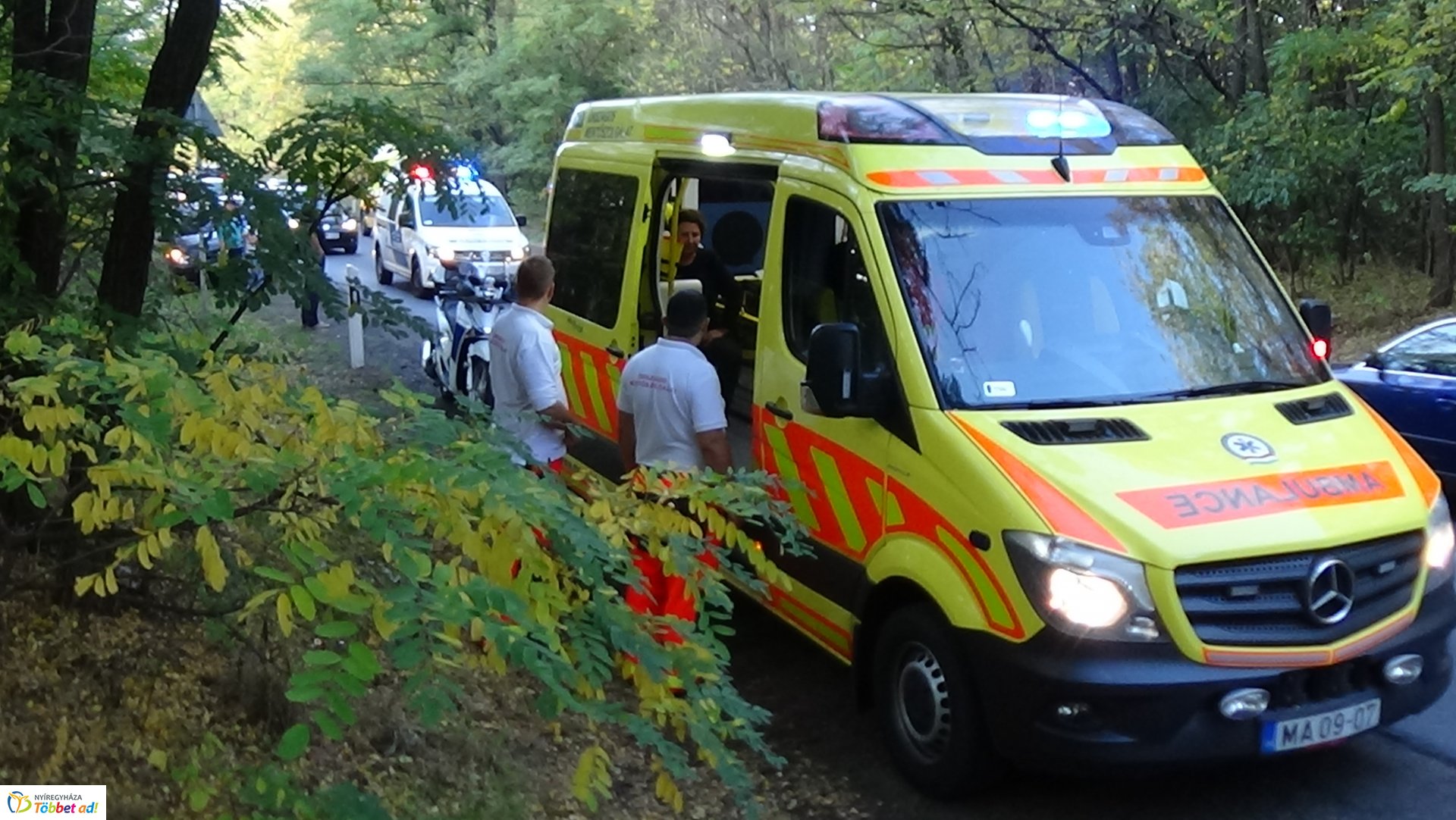 Baleset történt hétfő délután Nagykálló és Nyíregyháza között