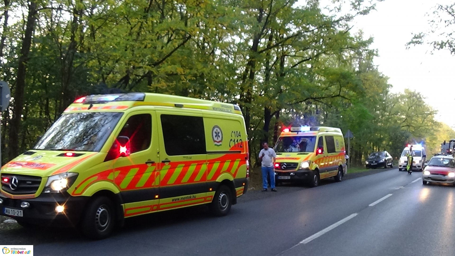 Baleset történt hétfő délután Nagykálló és Nyíregyháza között