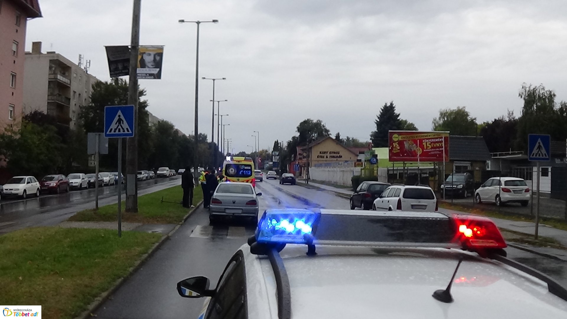 Baleset történt szombat késő délután a Kert utca egyik gyalogos-átkelőhelyénél