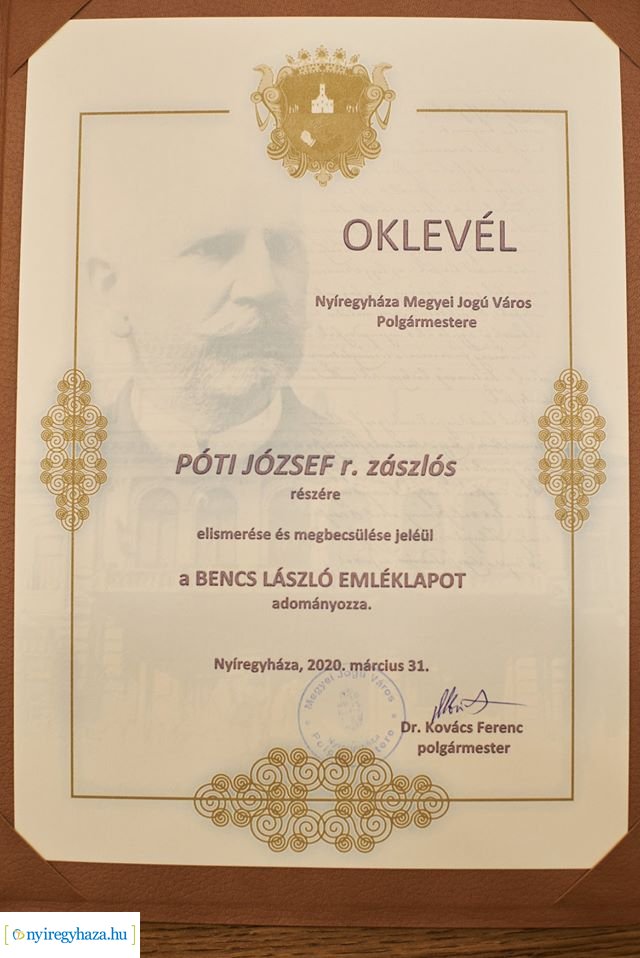 Bencs László emléklap