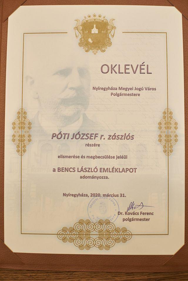 Bencs László emléklap