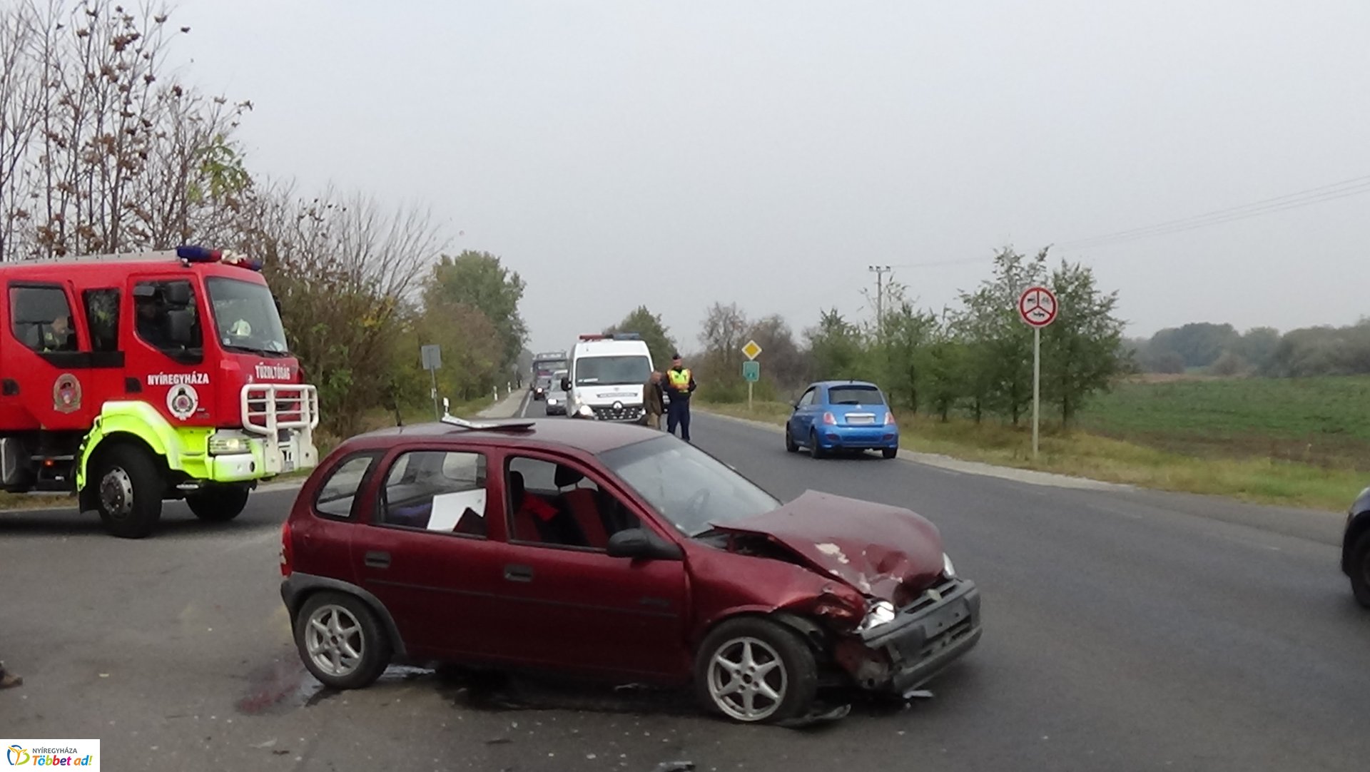 Császárszállásnál történt baleset hétfő délelőtt