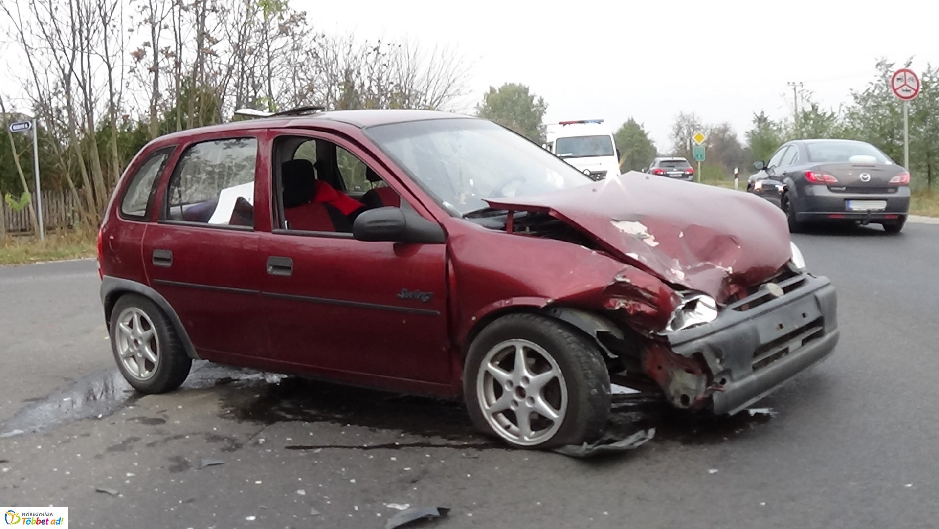 Császárszállásnál történt baleset hétfő délelőtt