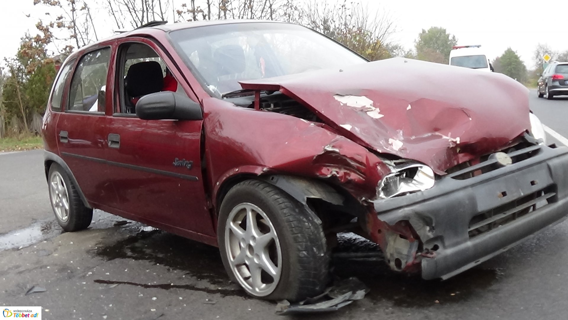 Császárszállásnál történt baleset hétfő délelőtt