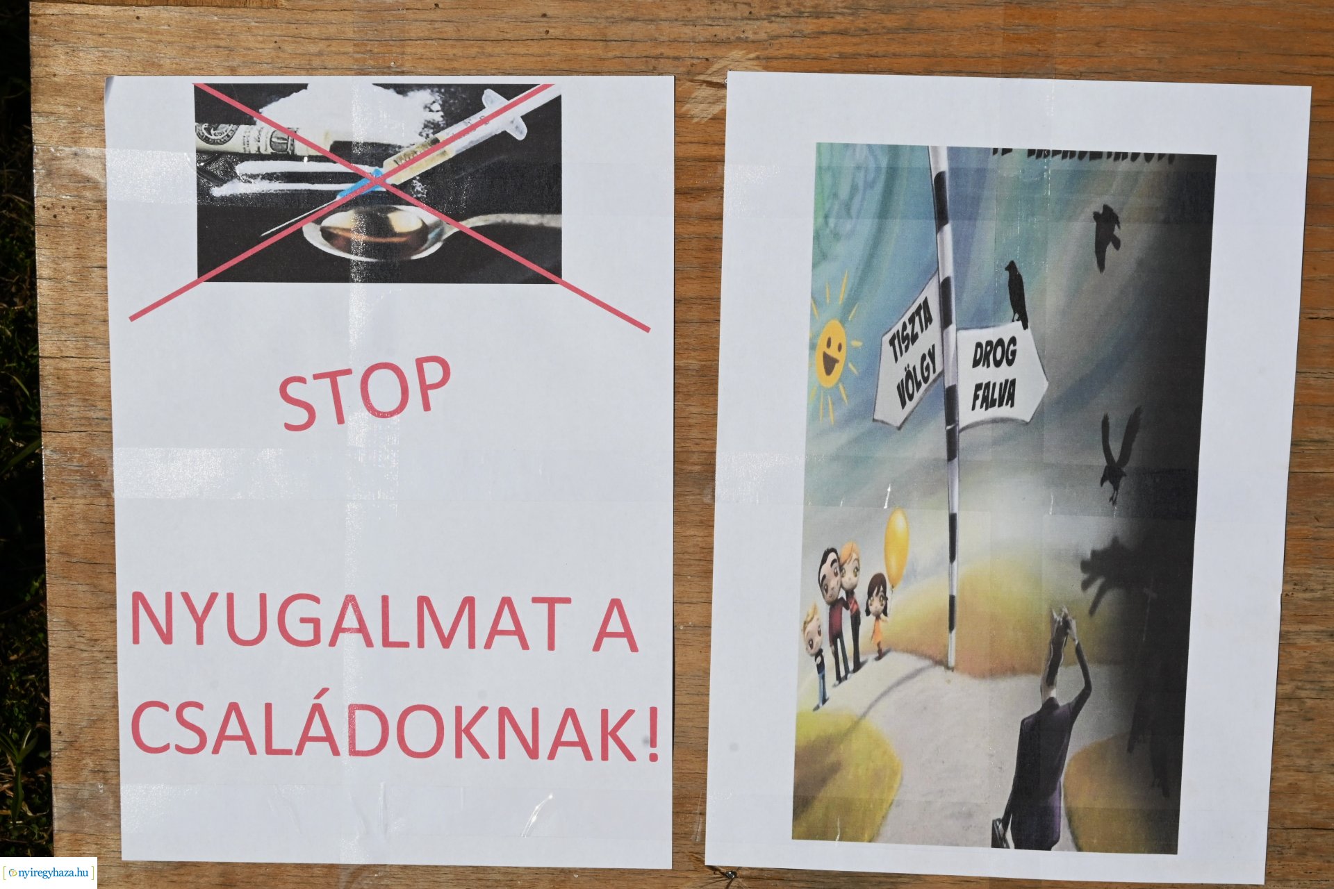 Drogellenes felvonulás a Huszártelepen