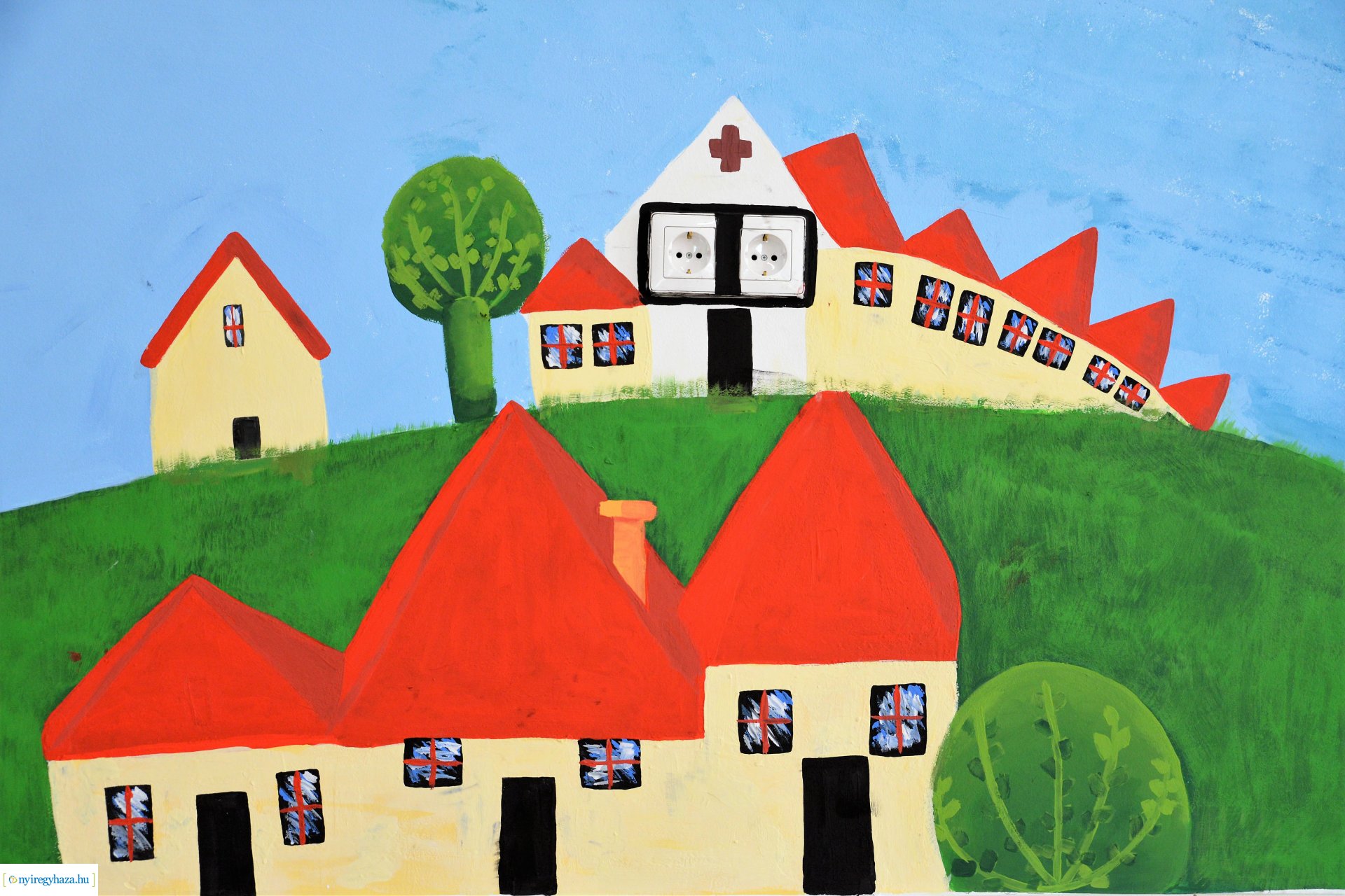 Falakat  festettek művészetis diákok az Orgonasíp Óvodában