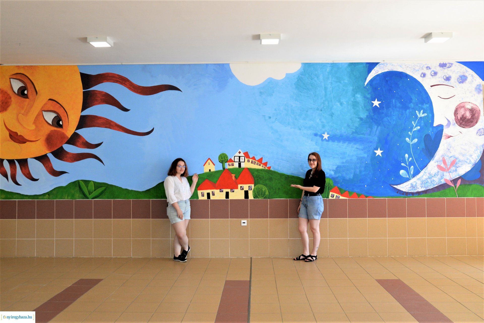 Falakat  festettek művészetis diákok az Orgonasíp Óvodában