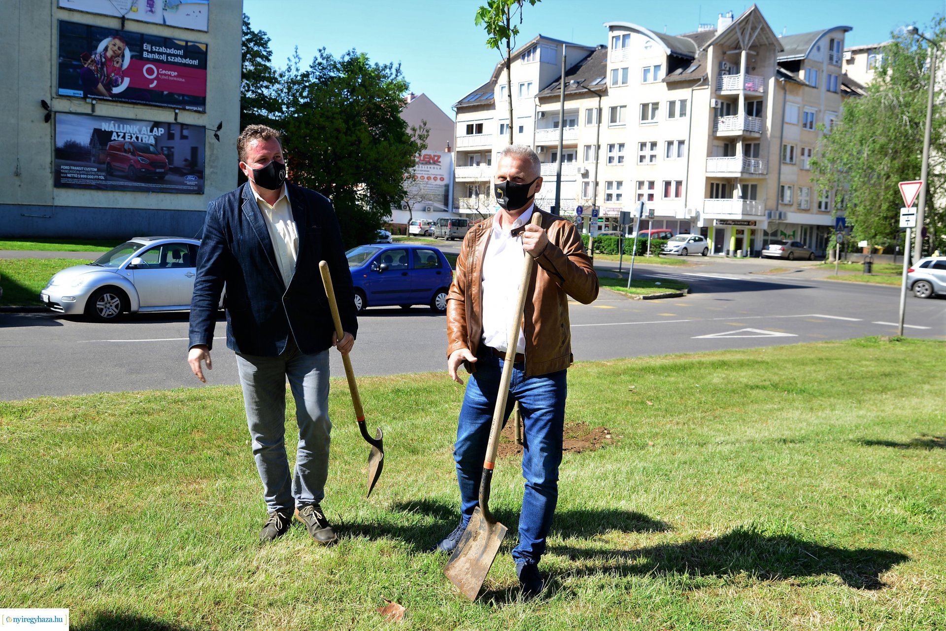 Faültetés a Kossuth utca-Sarkantyú utca sarkán