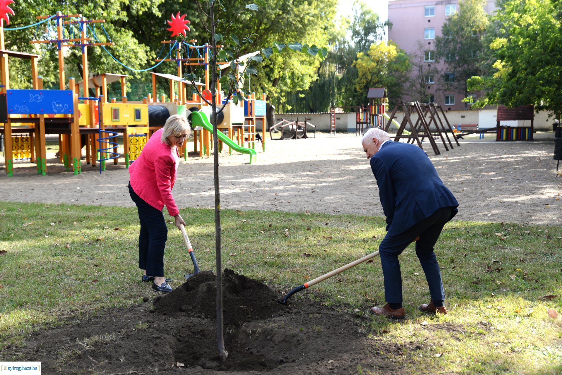 Faültetés a Szántó Kovács János utcai játszótéren