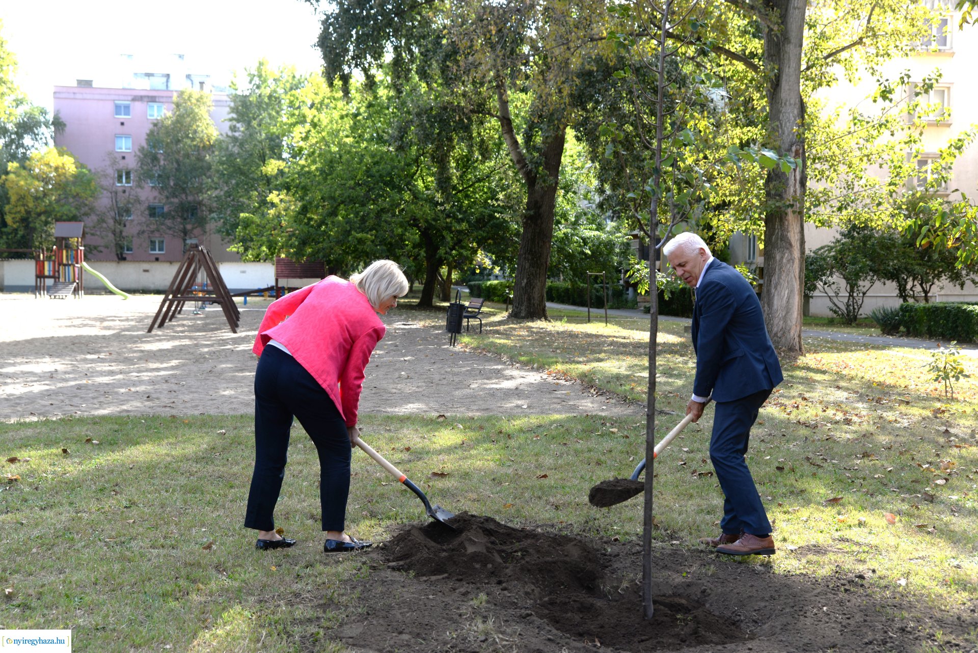 Faültetés a Szántó Kovács János utcai játszótéren