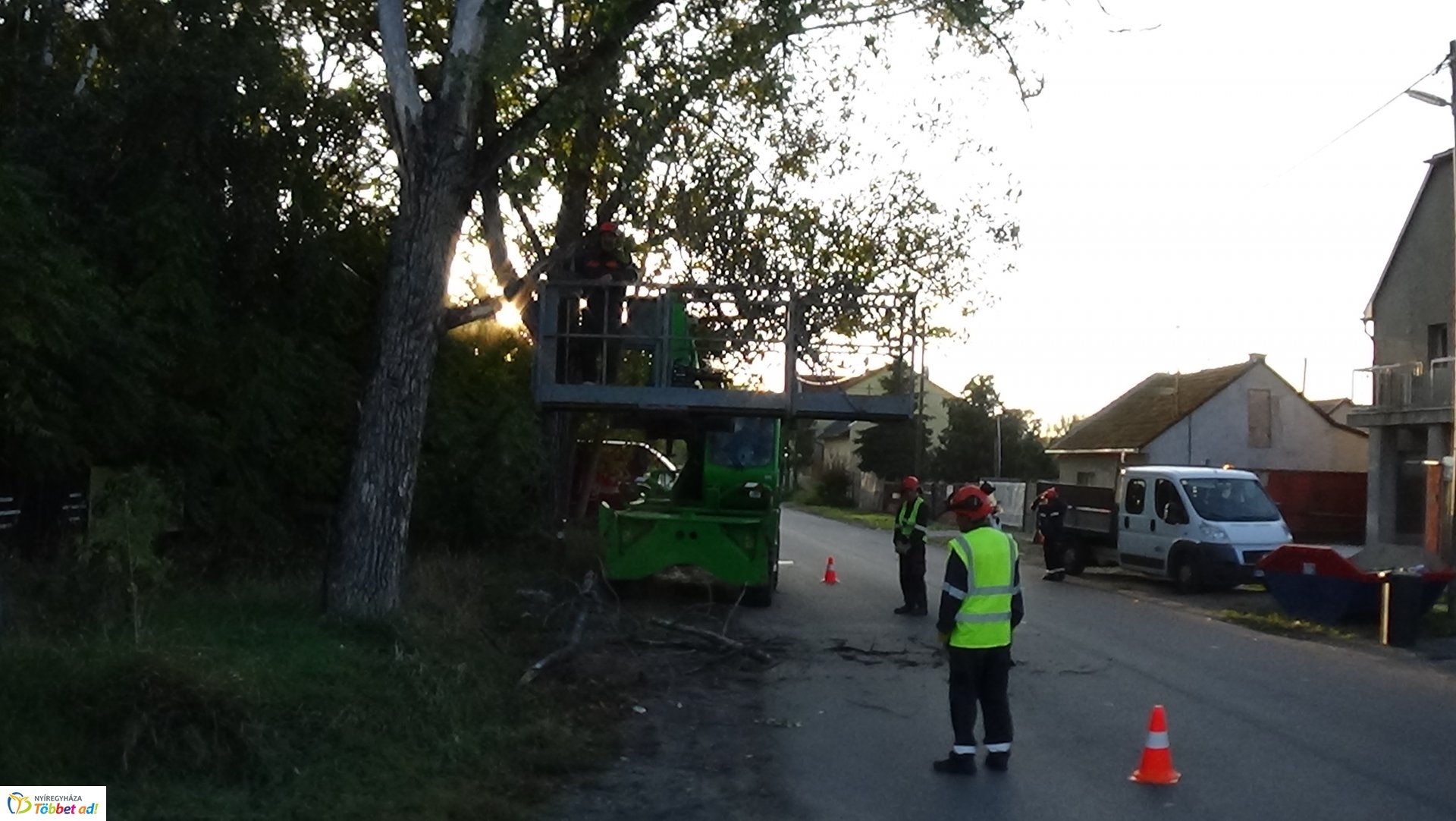 Favágási munkálatokat végeztek szerdán a Jég és a Nyírfa utcán