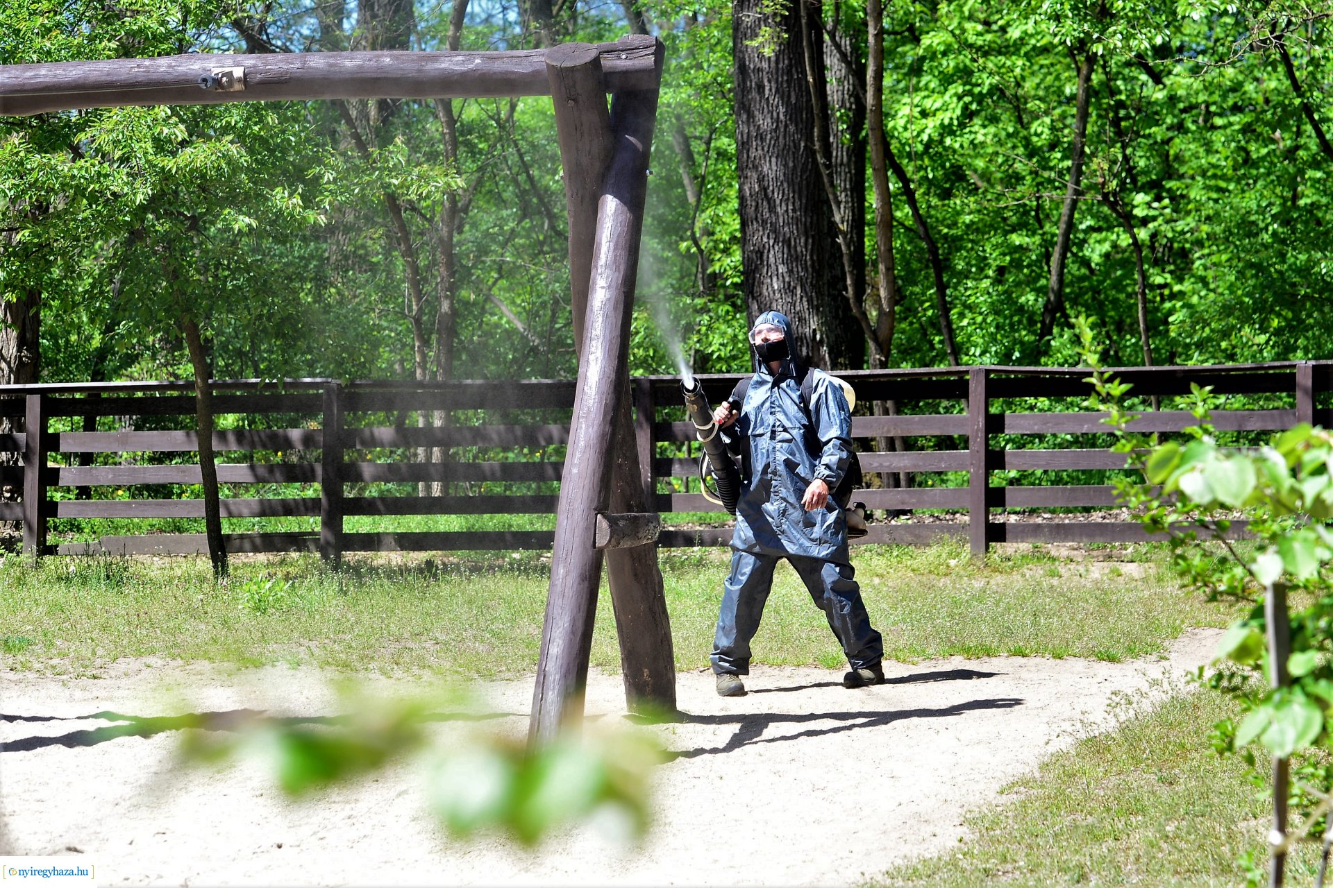Fertőtlenítés az Erdei Tornapályán