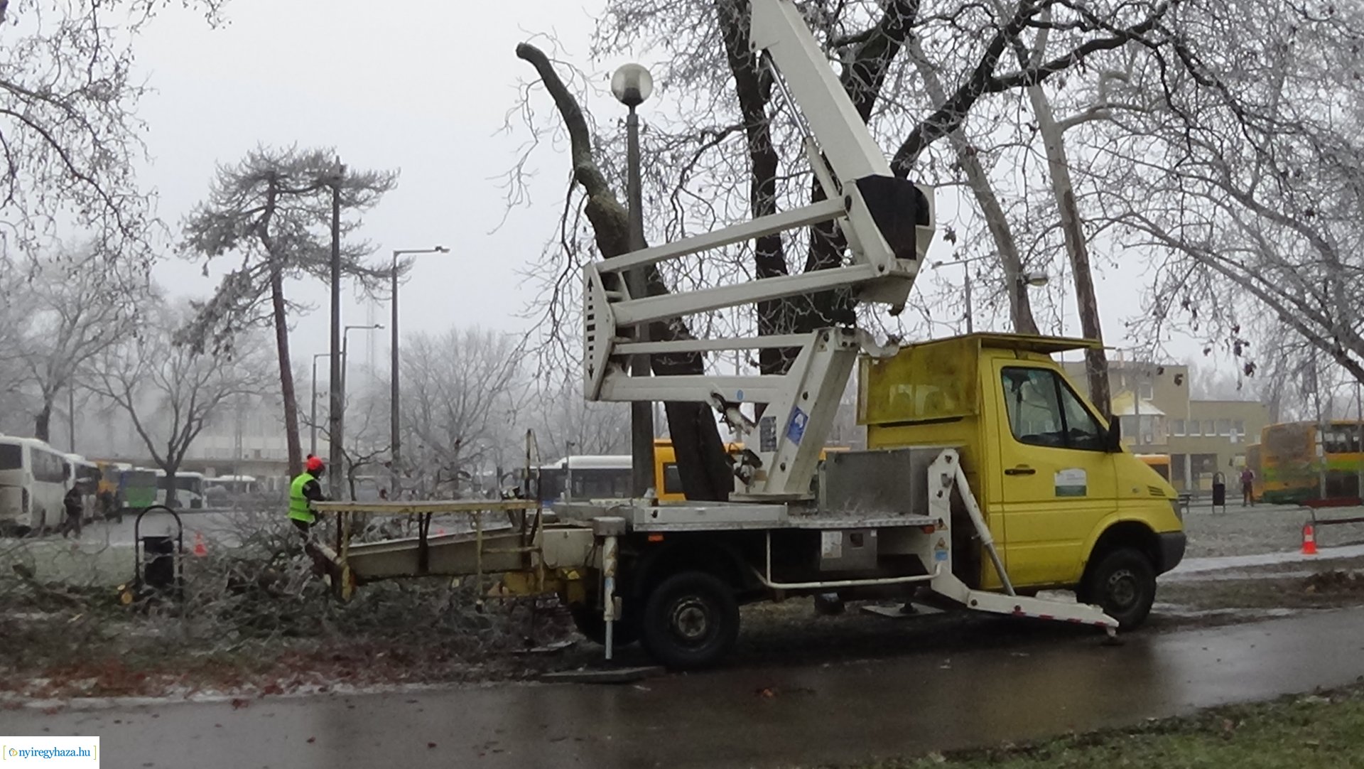 Gallyazási munkálatok a Petőfi téren