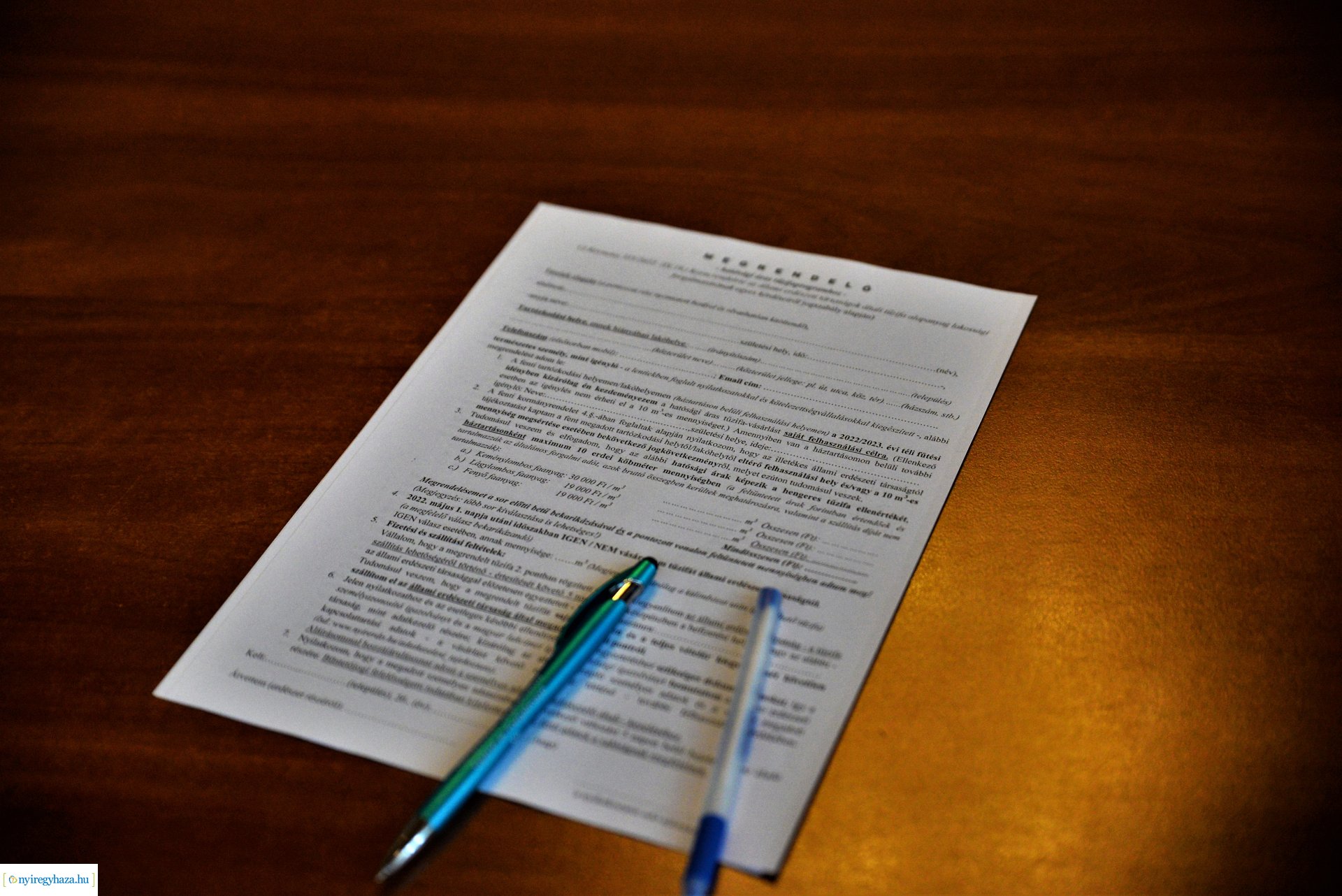 Hatósági áras tűzifa igénylés 