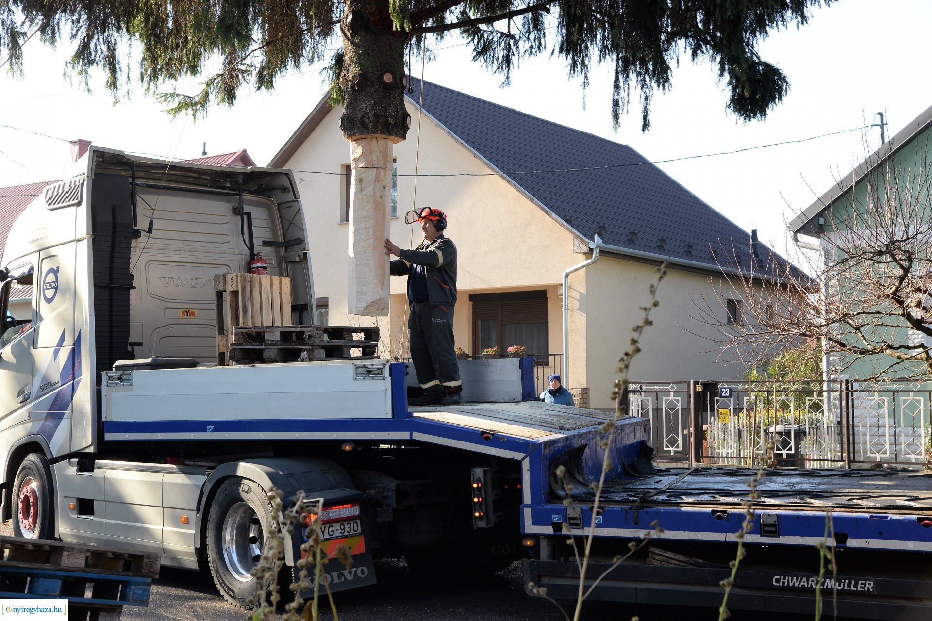 Helyére került a karácsonyfa a Kossuth téren