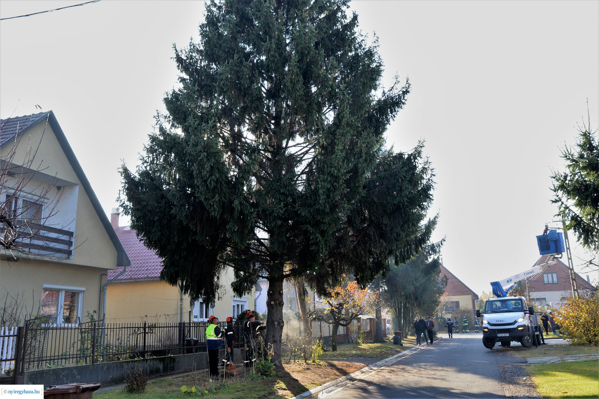 Helyére került a karácsonyfa a Kossuth téren