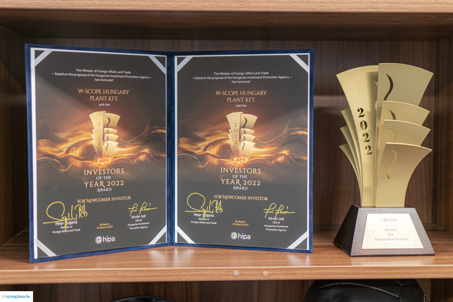 Investors of the year 2022 díjat nyert a W-SCOPE HUNGARY PLANT Kft.