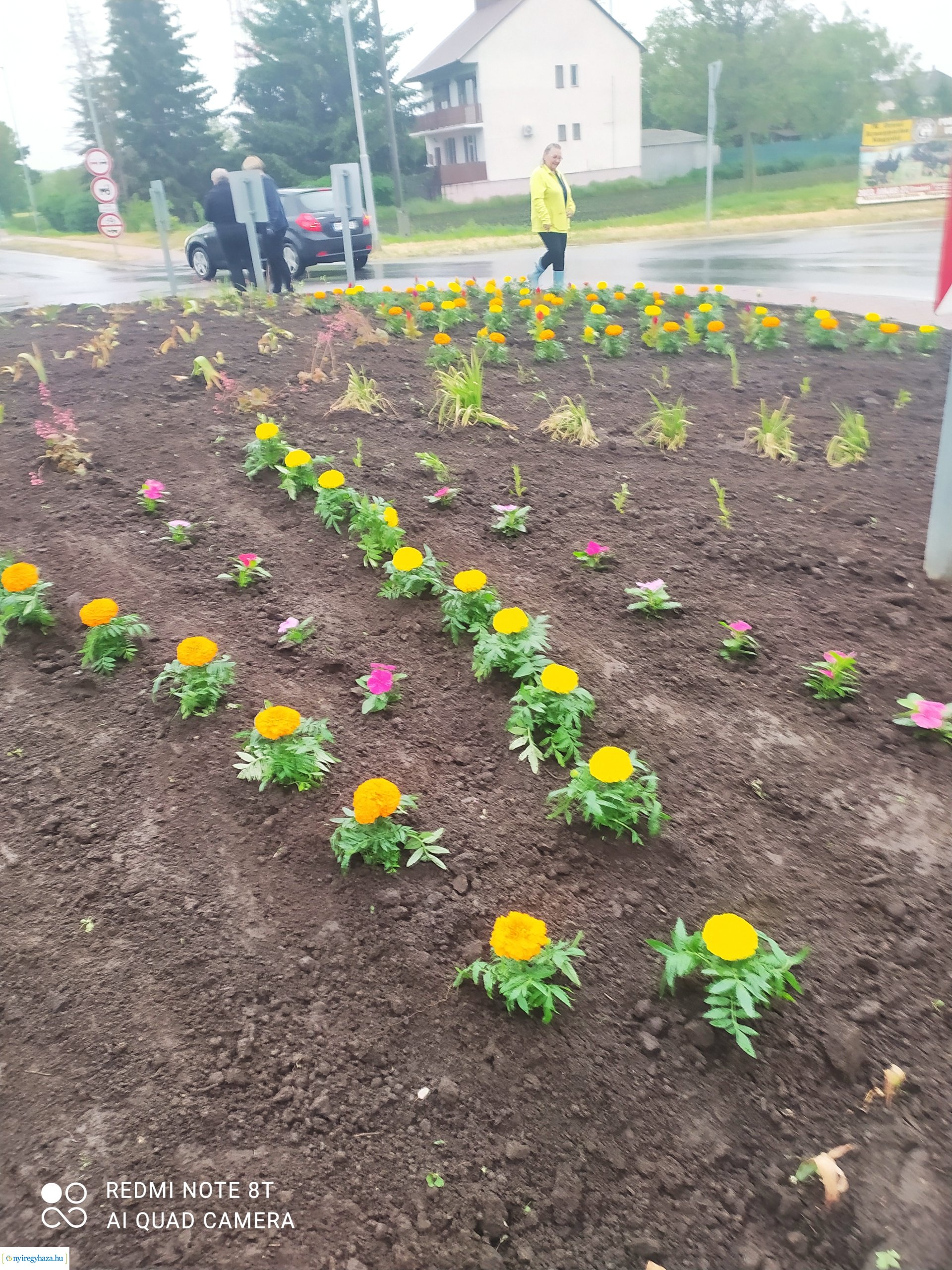 Ismét virágba borult Oroson a Vezér utcai körforgalom