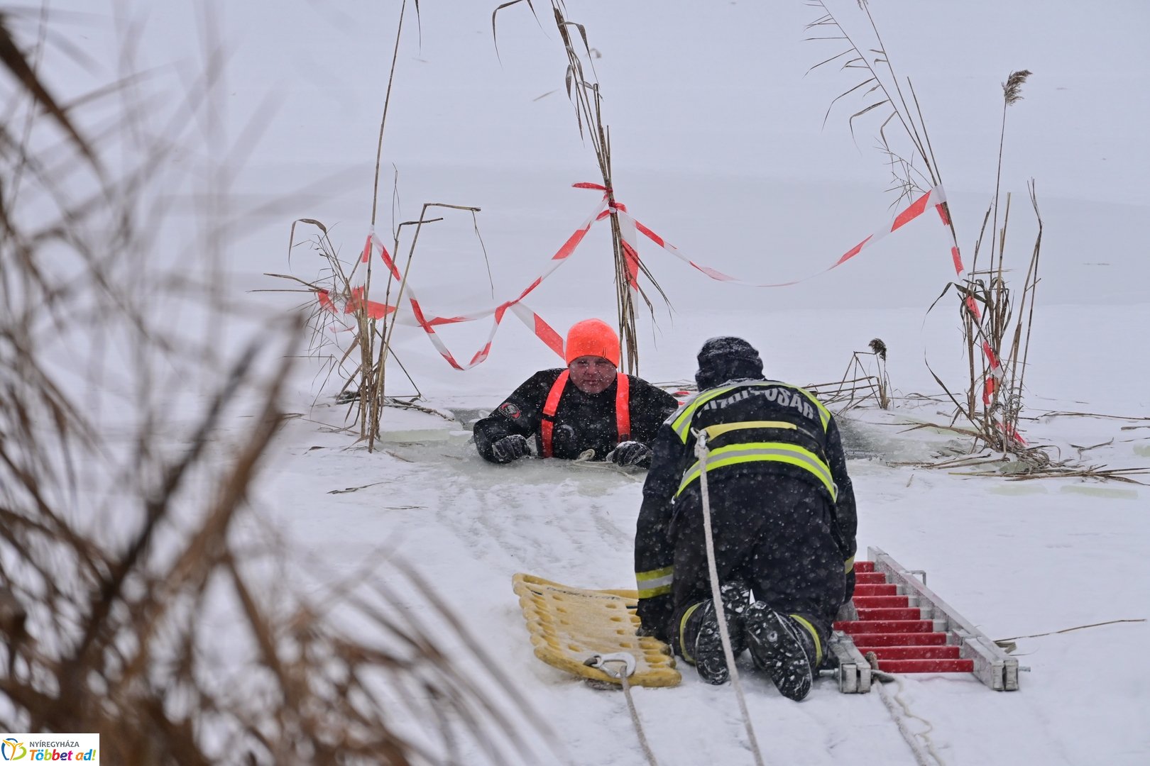 Jégről mentés a Bujtoson 2026 januárjában