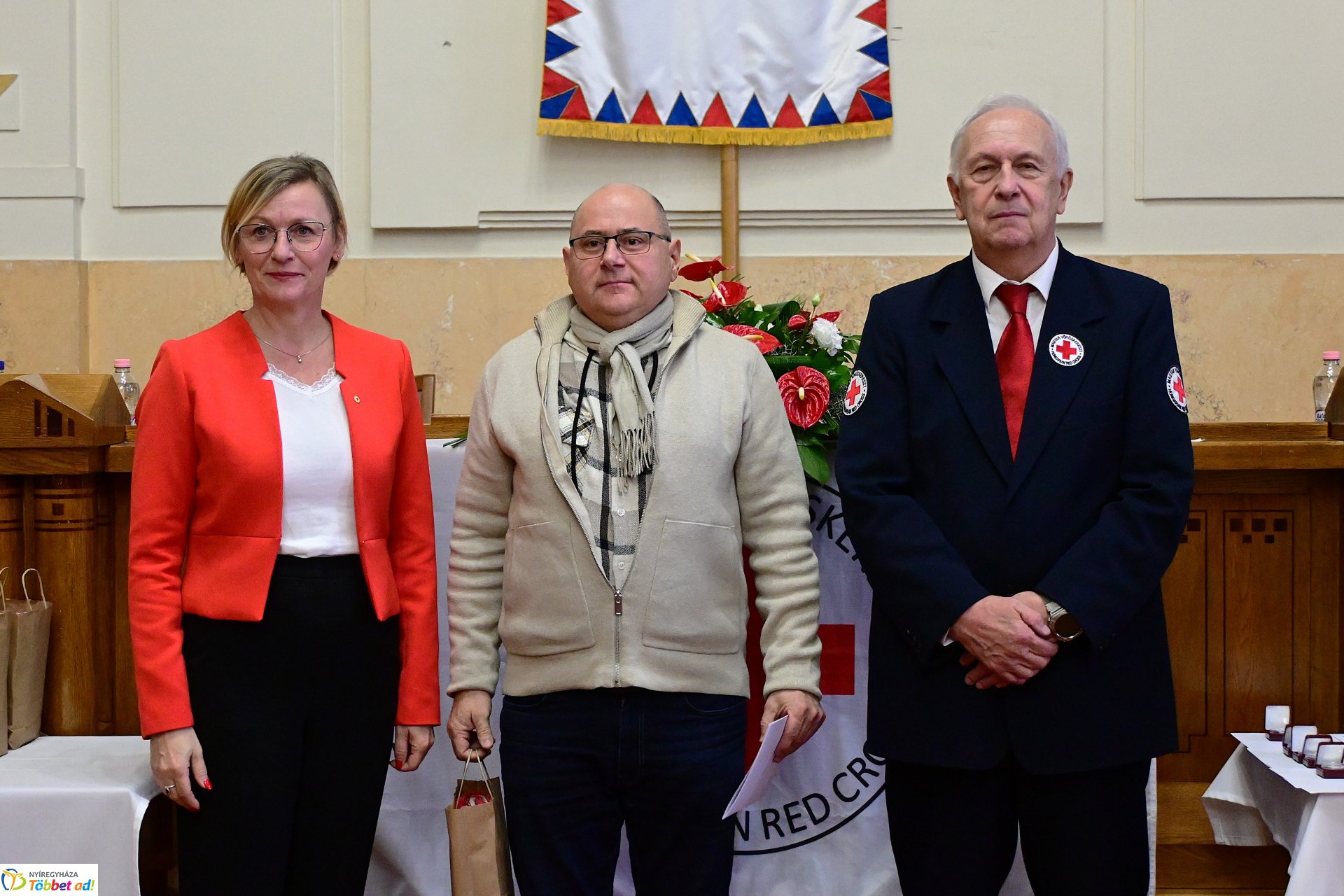 Jubiláló véradók köszöntése