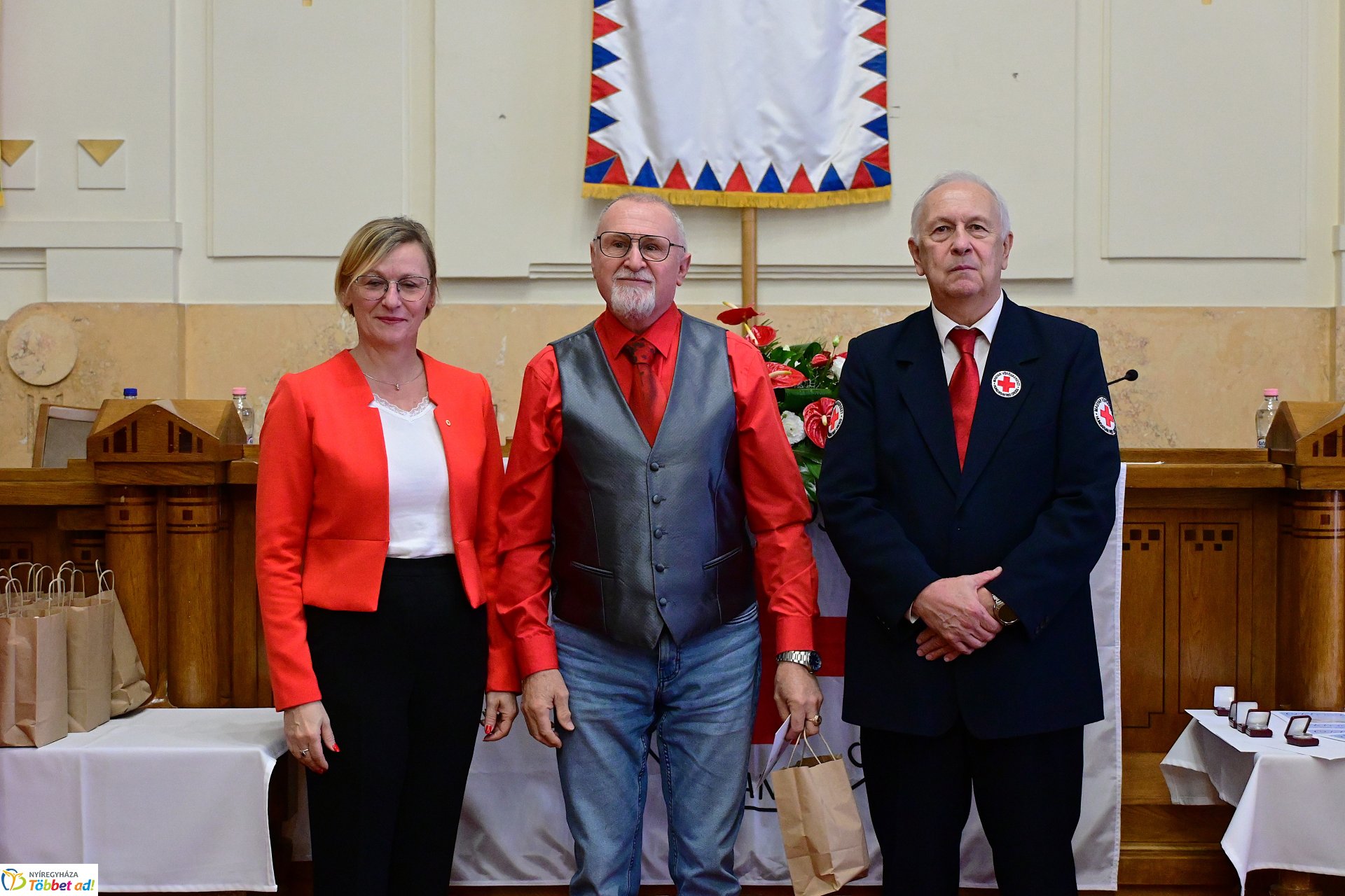 Jubiláló véradók köszöntése