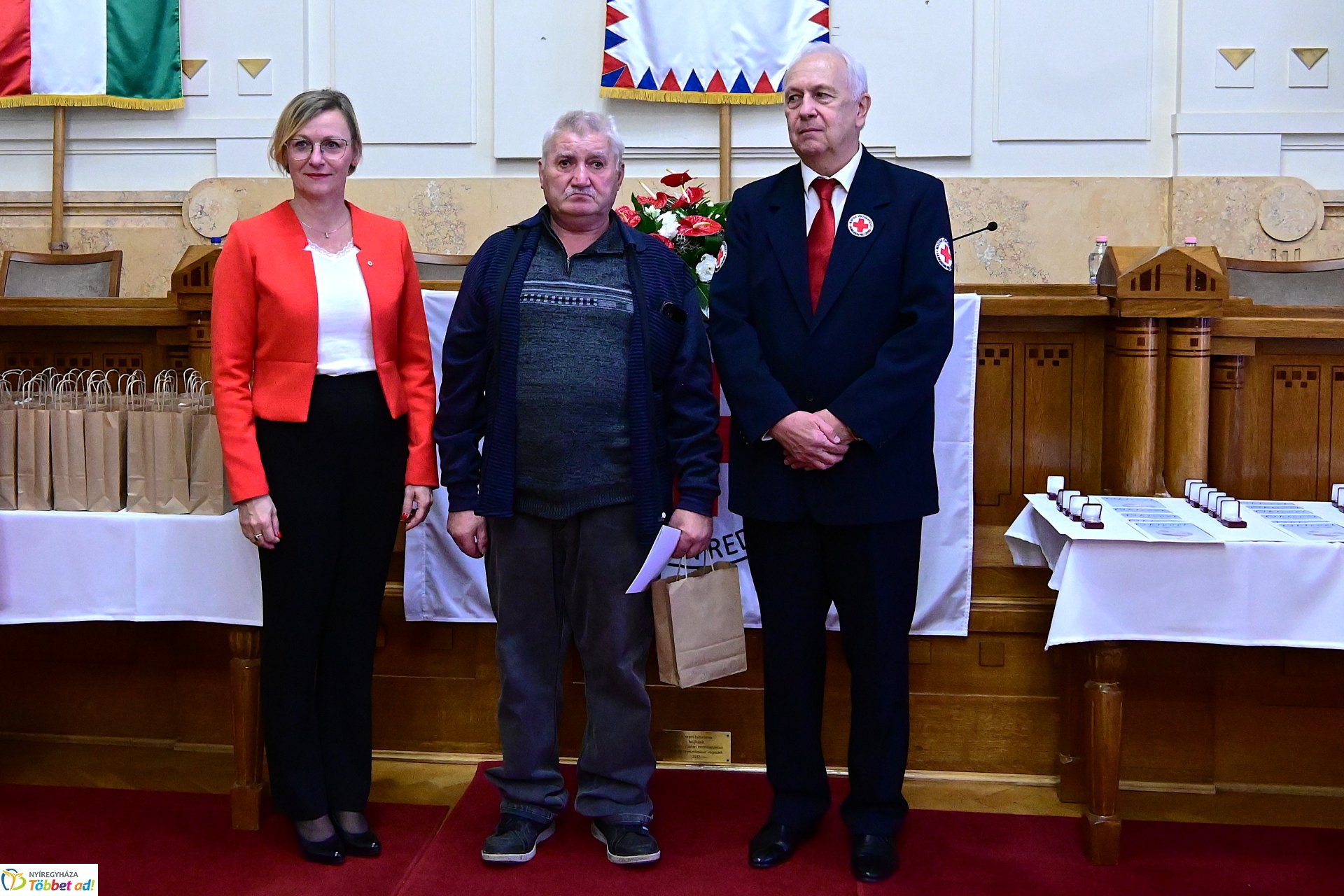 Jubiláló véradók köszöntése