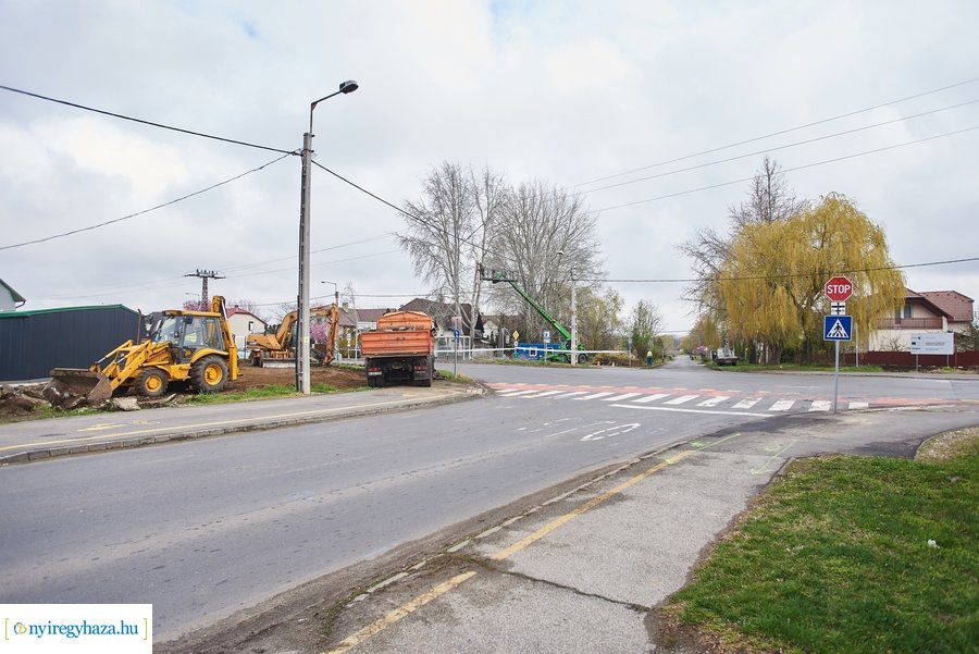 Kállói úti körforgalom építési munkálatok 20210416