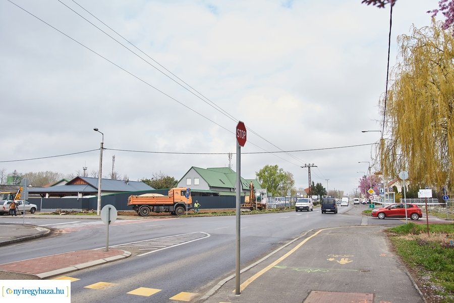 Kállói úti körforgalom építési munkálatok 20210416