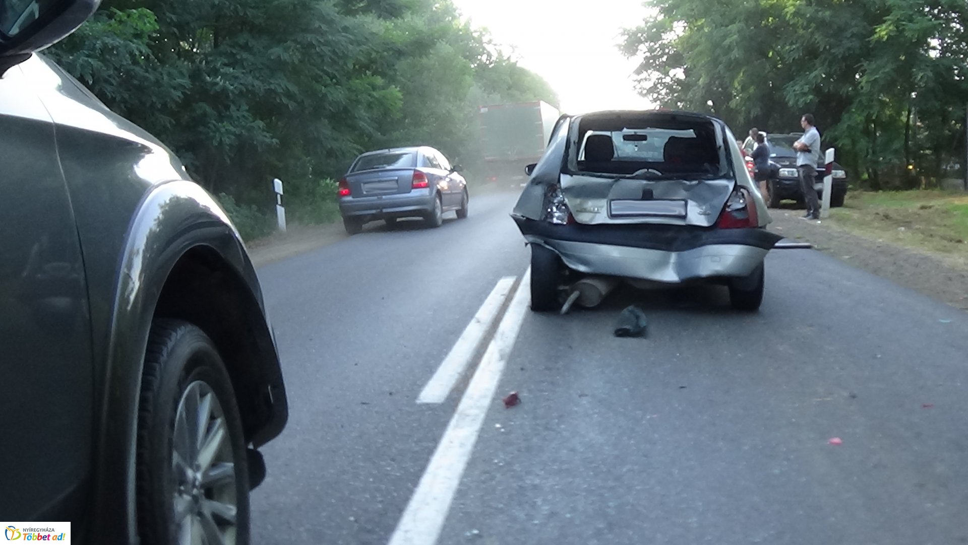 Ketten megsérültek a Nagyszállásnál történt balesetben