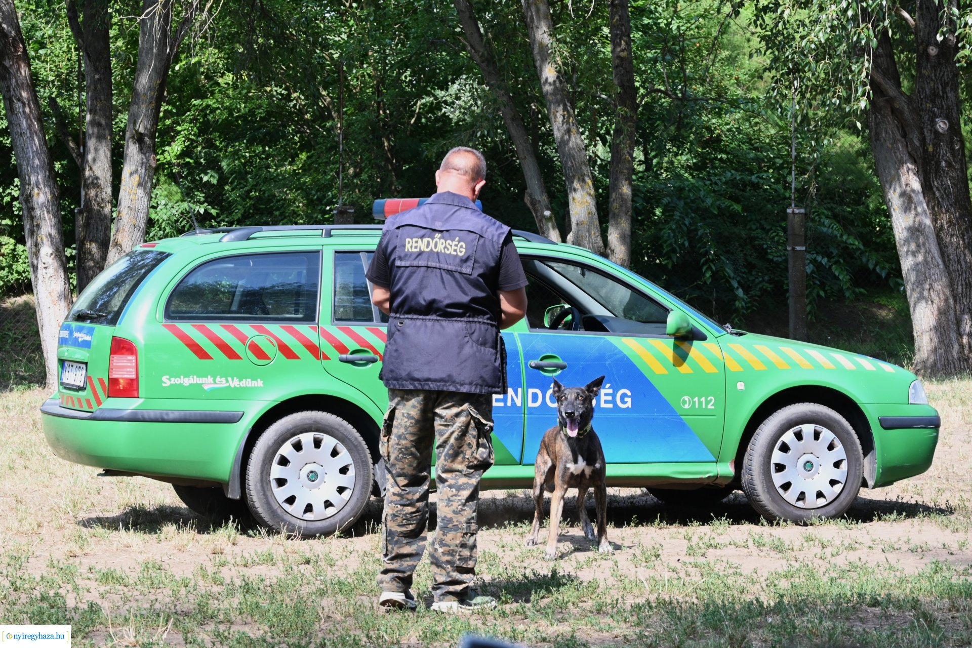 Kutyás rendőrségi bemutató a Kisvakond táborban