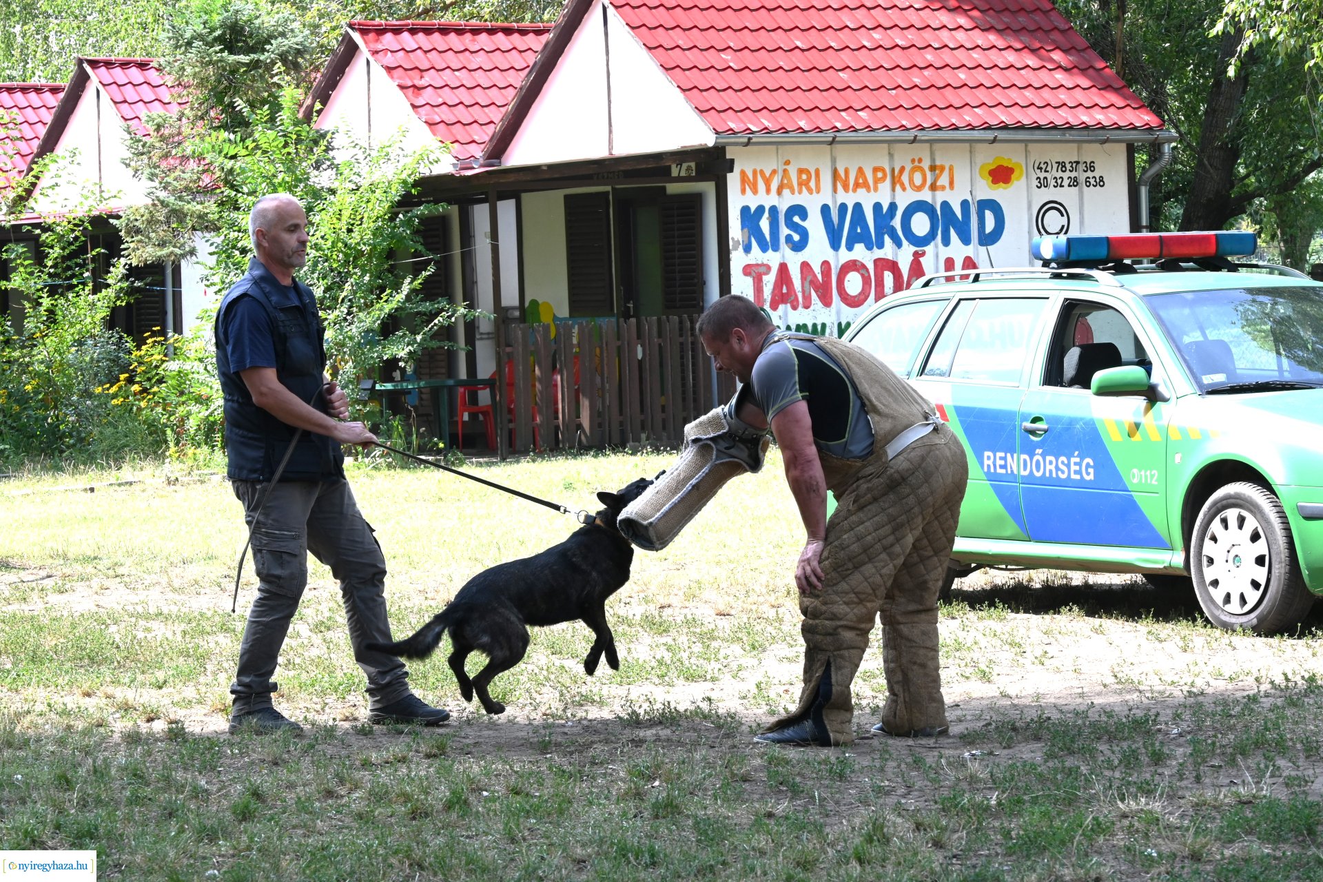 Kutyás rendőrségi bemutató a Kisvakond táborban