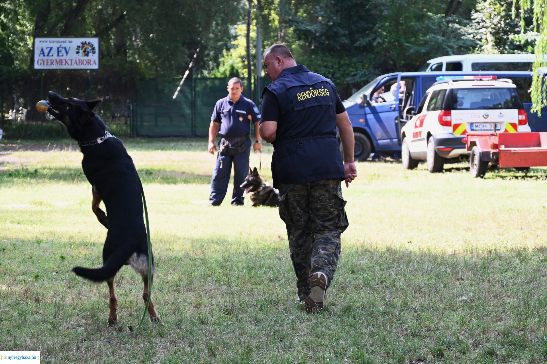 Kutyás rendőrségi bemutató a Kisvakond táborban