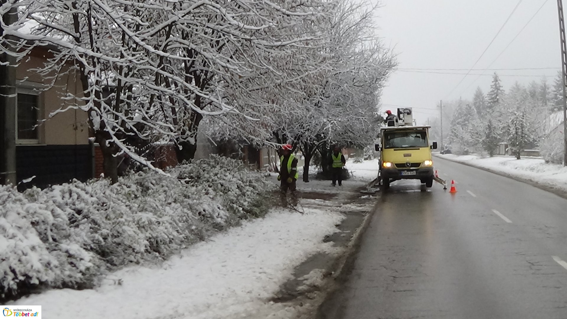 Légvezetékekbe érő gallyakat távolítottak el a Kótaji úton