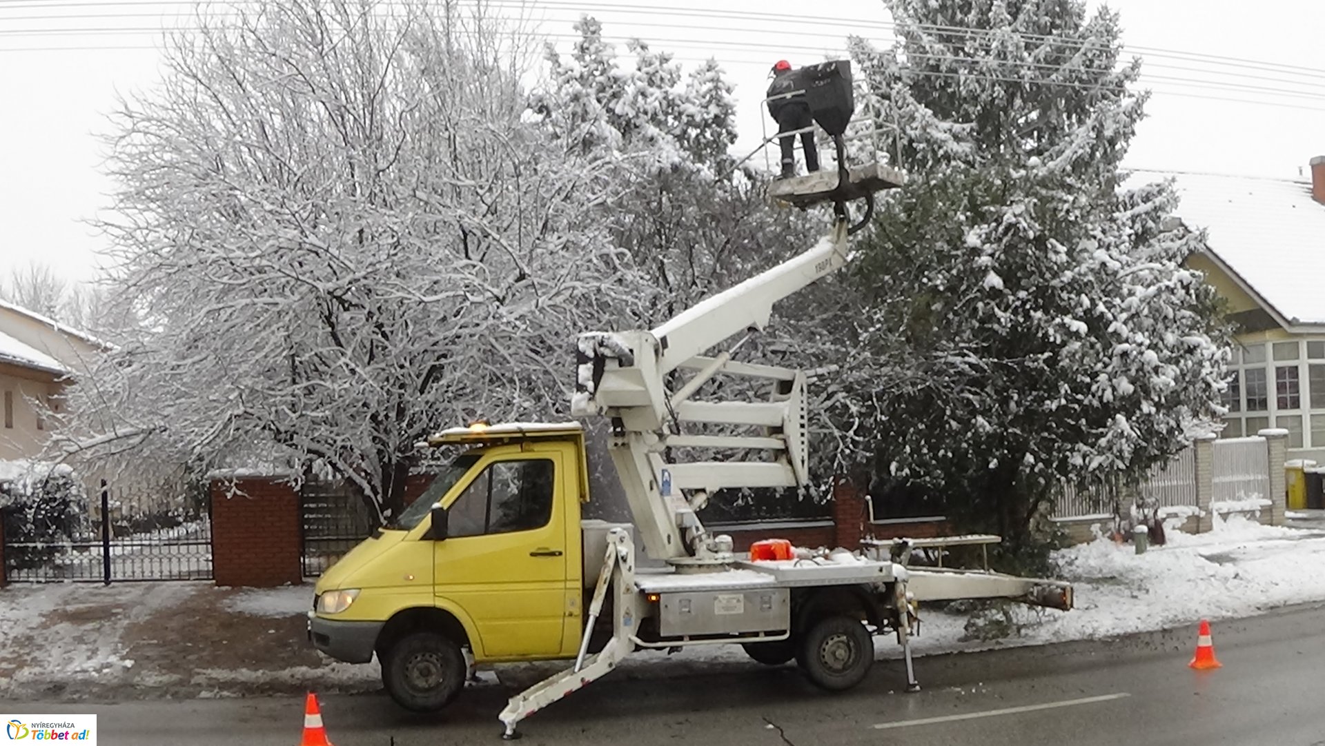 Légvezetékekbe érő gallyakat távolítottak el a Kótaji úton