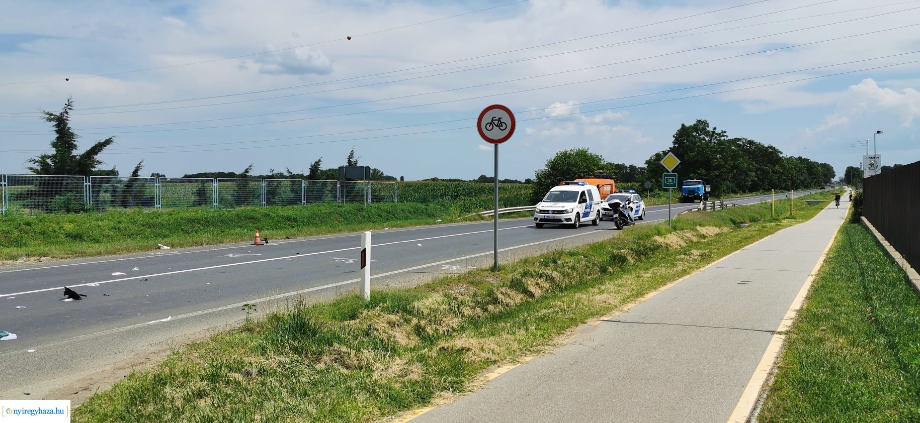 Motoros baleset a 36-os főútvonalon
