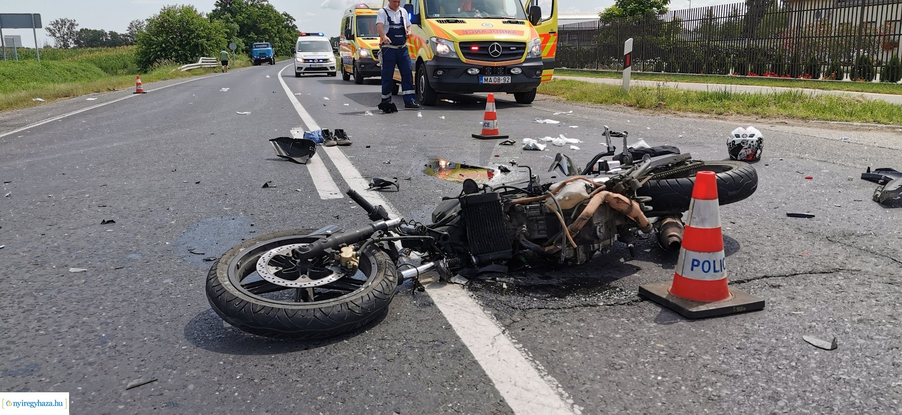 Motoros baleset a 36-os főútvonalon