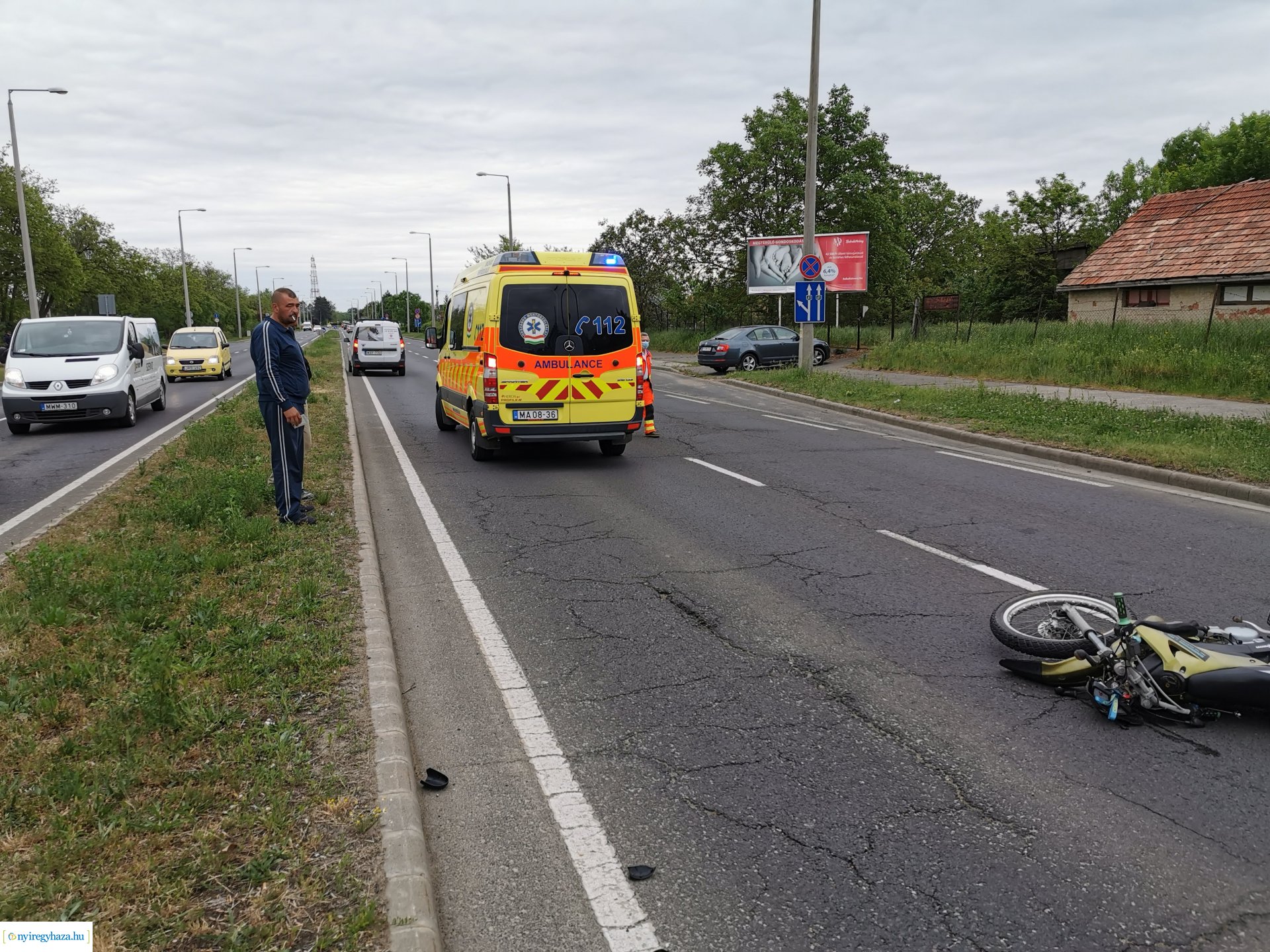 Motoros baleset Orosi út