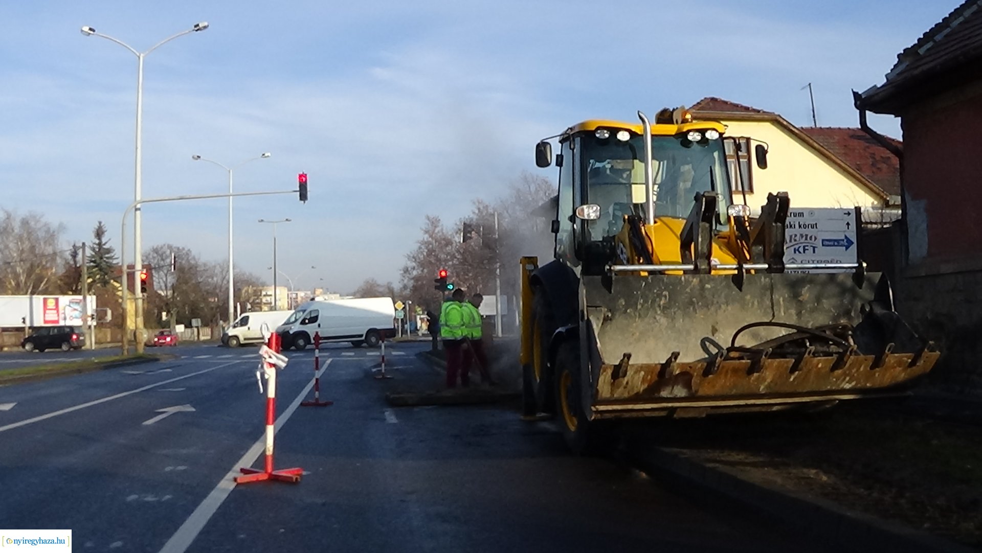 Munkálatok a Mező utcán