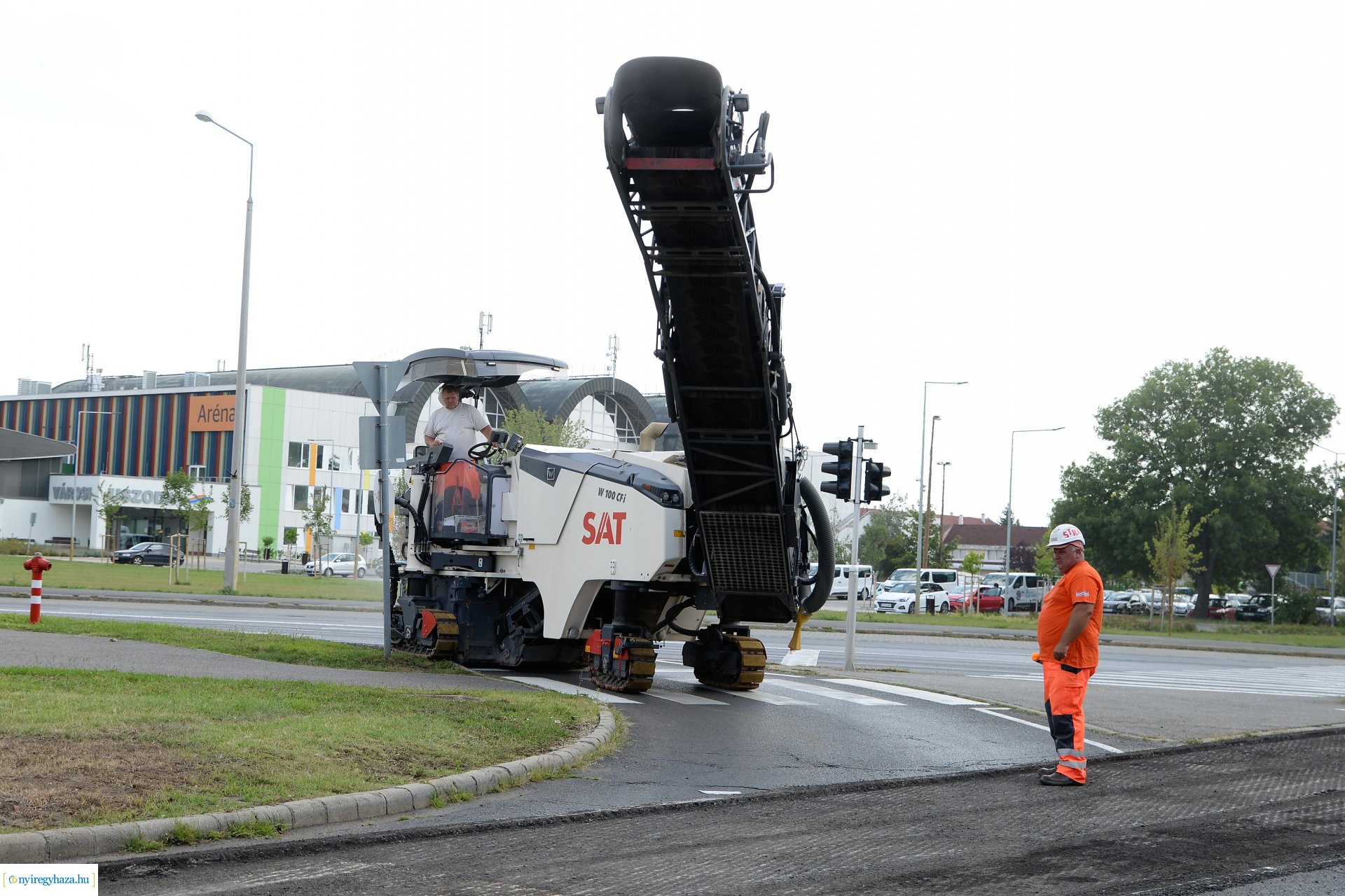 Nagyfelületű útjavítás  Nyíregyházán