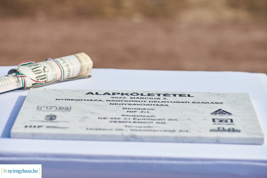 Nagykörút négysávos bővítésének alapkőletétele