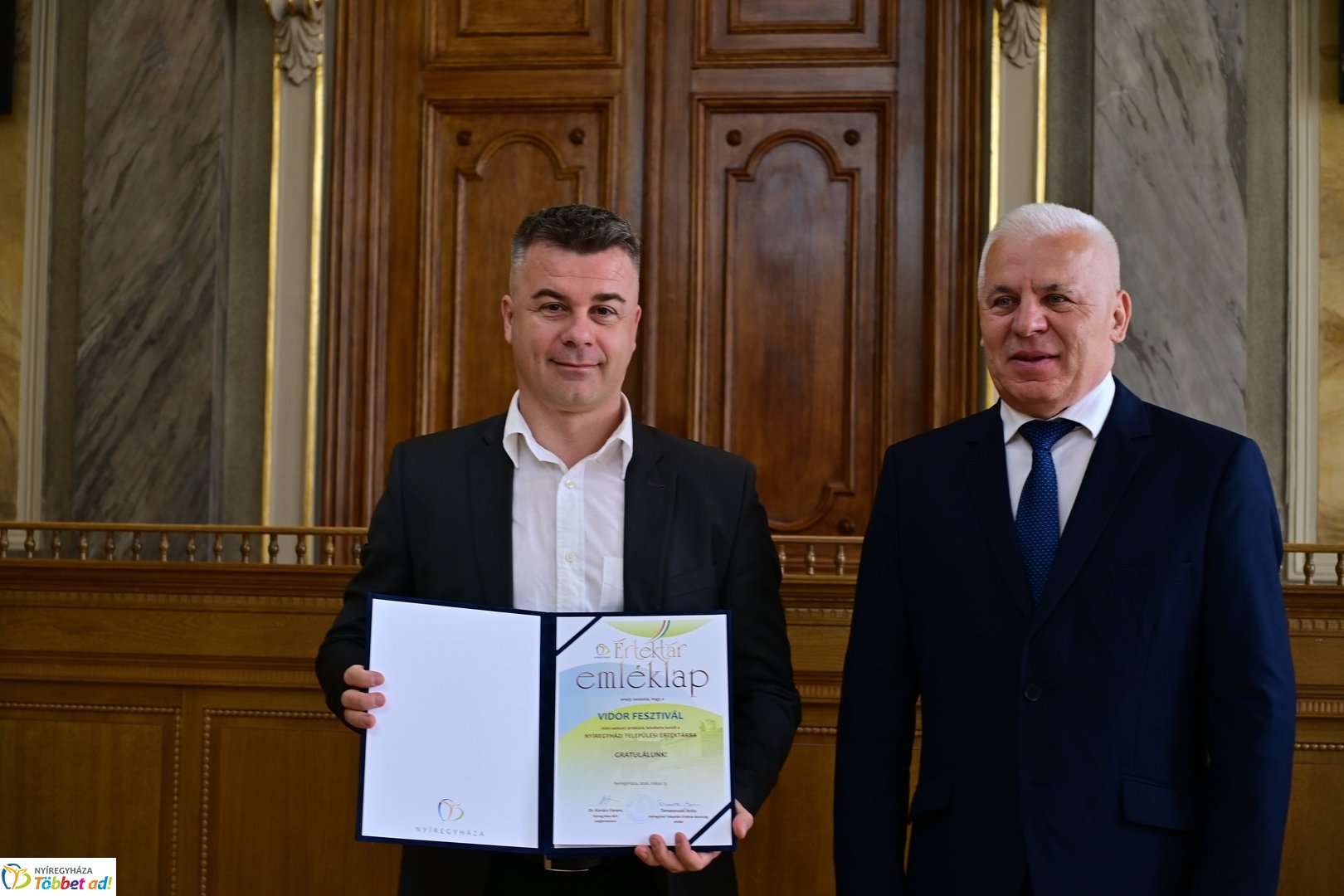 Nyíregyházi Települési Értéktár emléklapjainak az átadása 2026 májusában