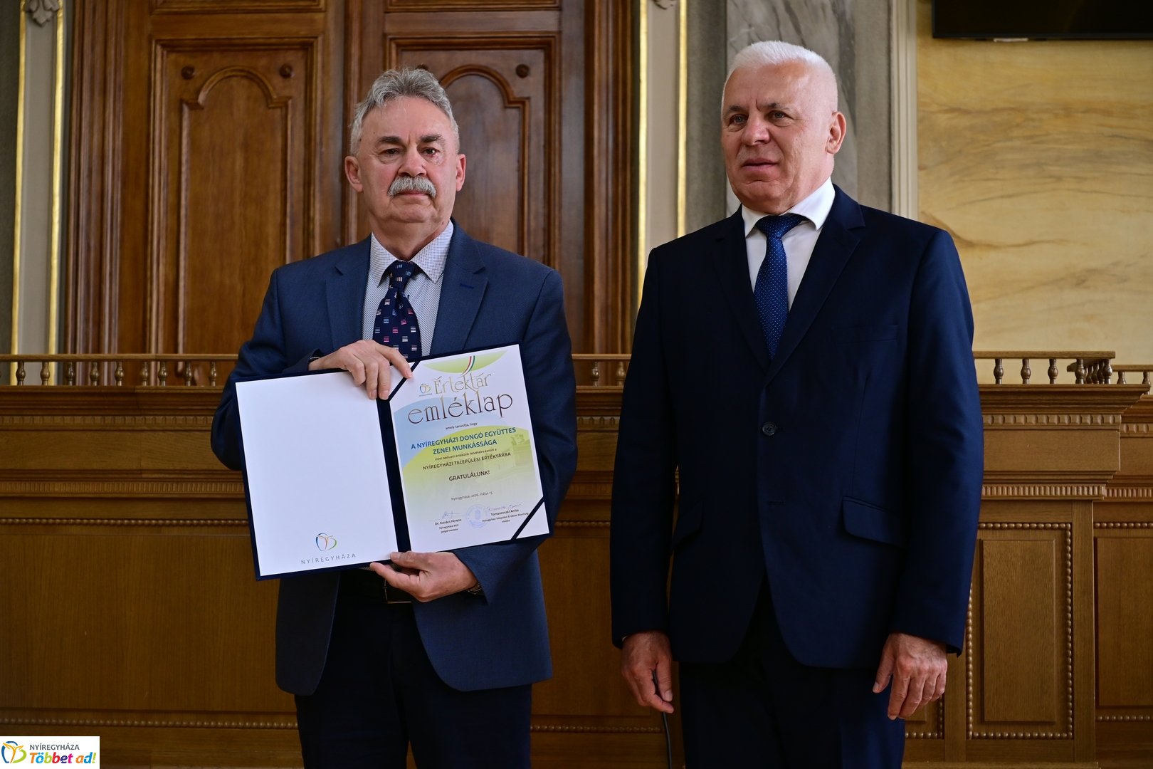 Nyíregyházi Települési Értéktár emléklapjainak az átadása 2026 májusában