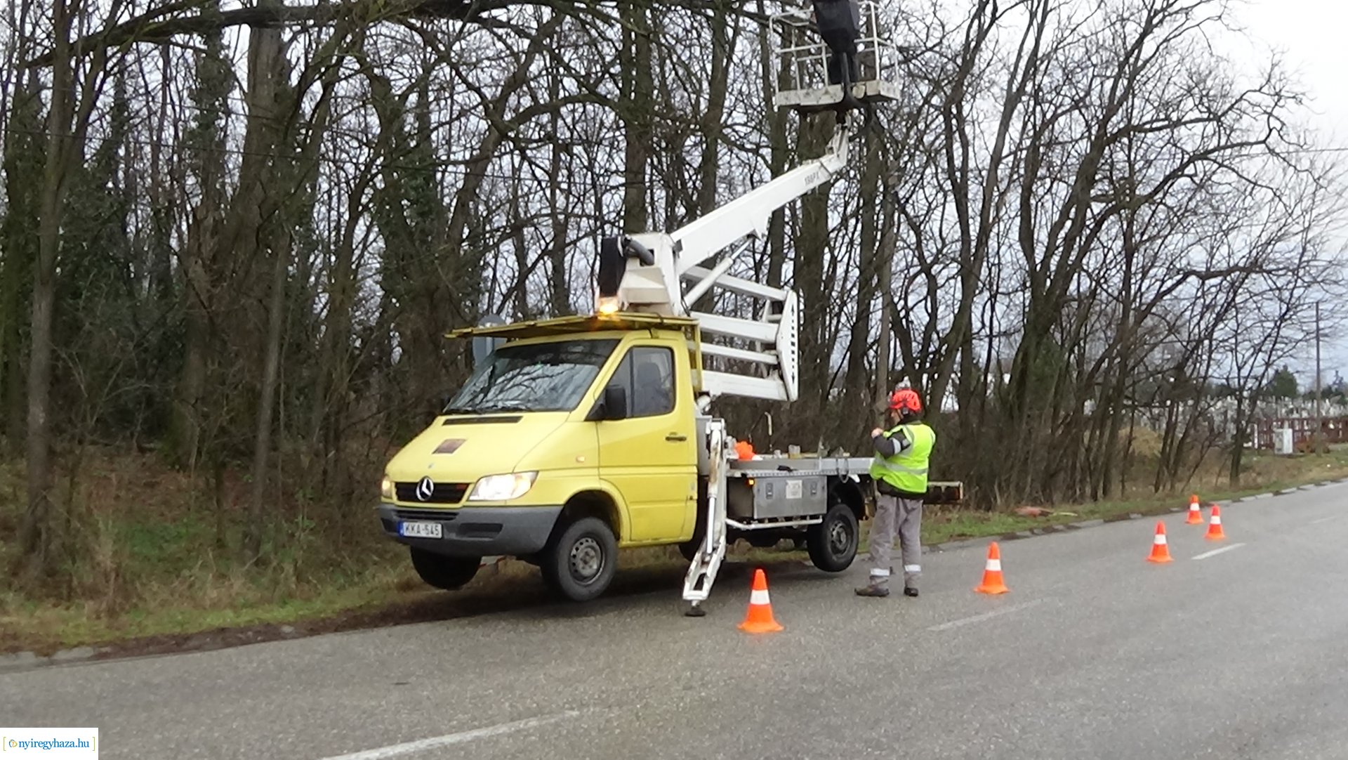 Oroson távolítottak el egy balesetveszélyes fát a NYÍRVV munkatársai