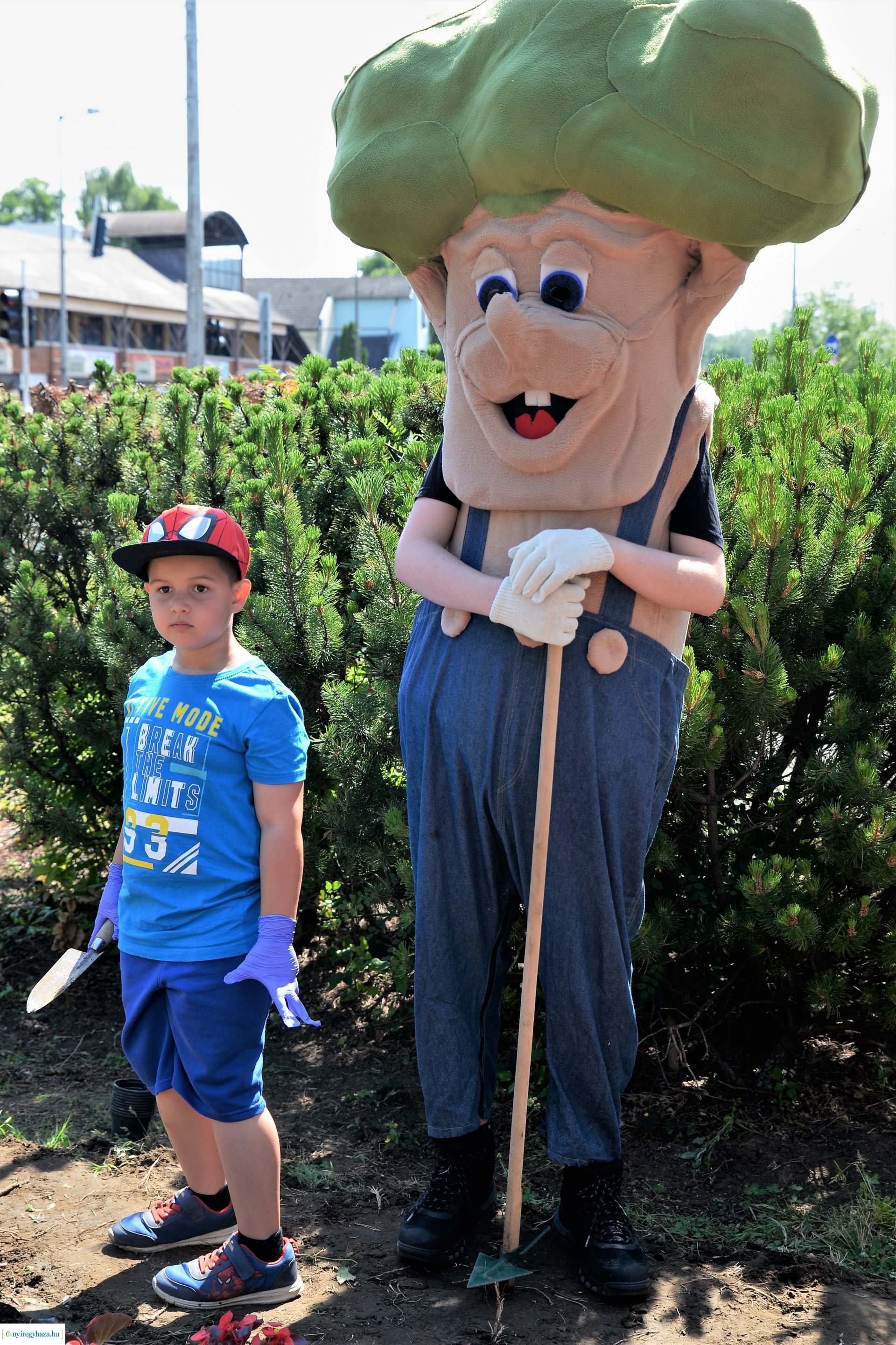 Óvodások virágot ültettek a belvárosban Lomb Botond segítségével