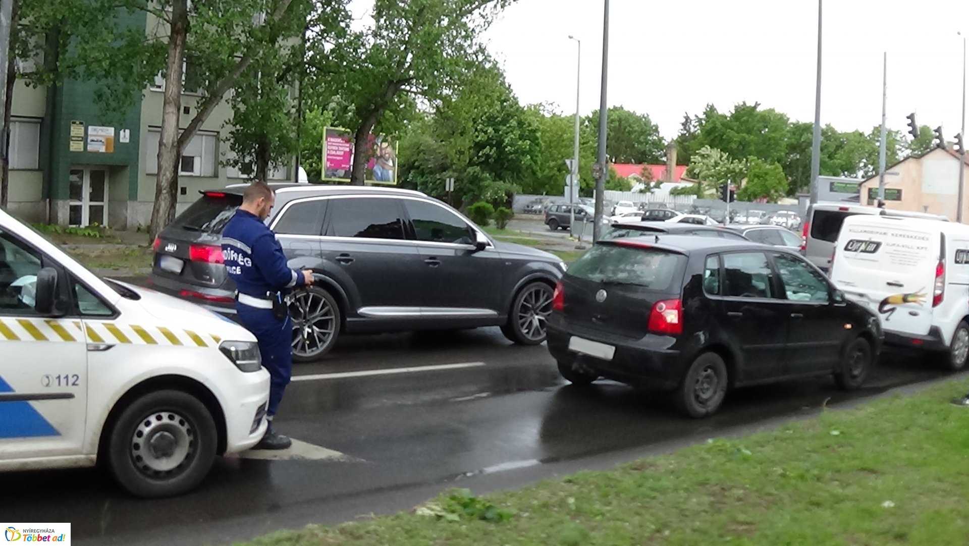 Ráfutásos baleset a Szent István utcán