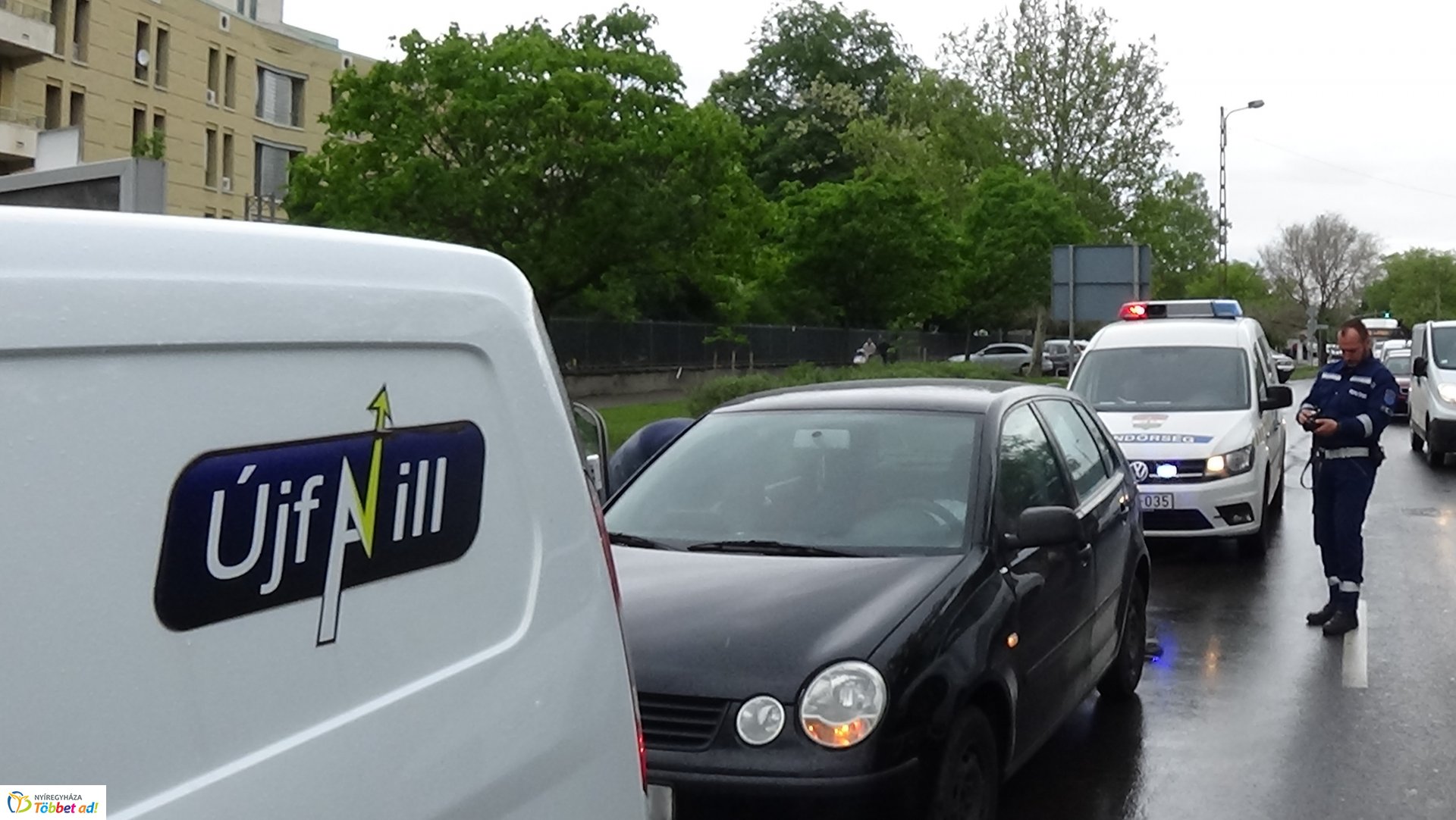 Ráfutásos baleset a Szent István utcán